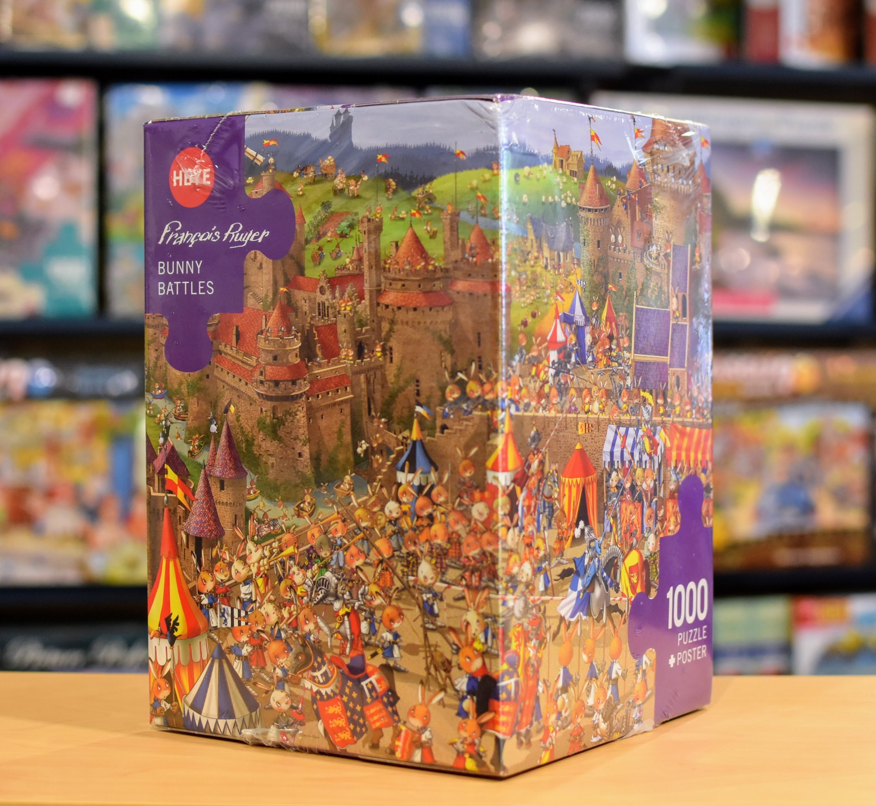 Heye 1000 Piece Triangle Jigsaw Puzzle - Bunny Battles Fun Challenge for Adults & Teens - Perfect for Family Game Night, Relaxation & Brain Training