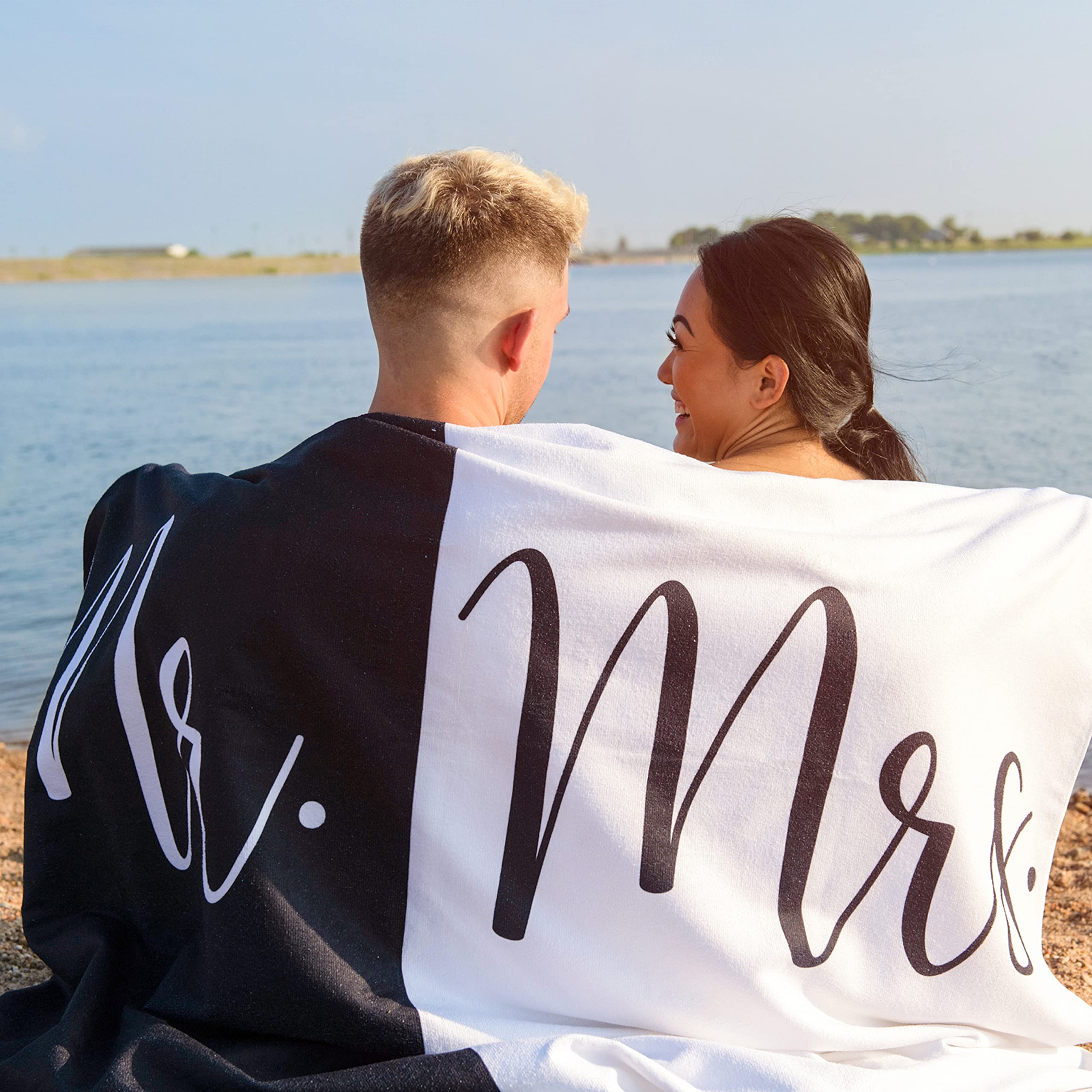 Just Married Beach Towel Set for Couples - Honeymoon & Wedding Gift - His & Her Towels 78