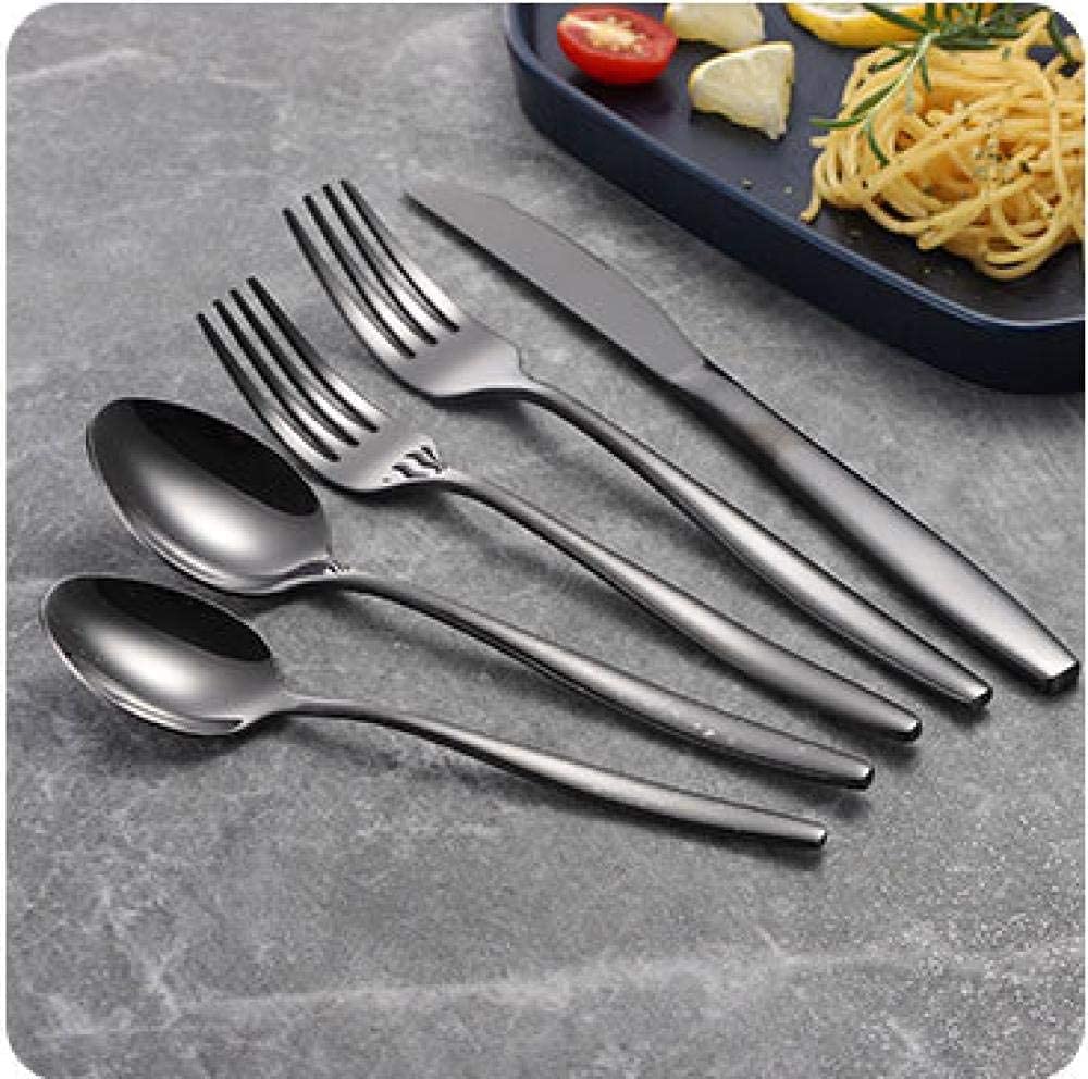 20-Piece Stainless Steel Silverware Set - Rainbow Color Kitchen Utensils for Camping, School Lunch & Travel - Dishwasher Safe Cutlery Set for Home, Office & Outdoor Dining