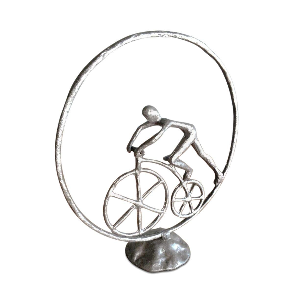 Vintage Metal Bicycle Sculpture - Rustic Cast Iron Abstract Art Figurine - Home & Office Decor - Perfect for Bookshelf, Mantel, or Garden Display