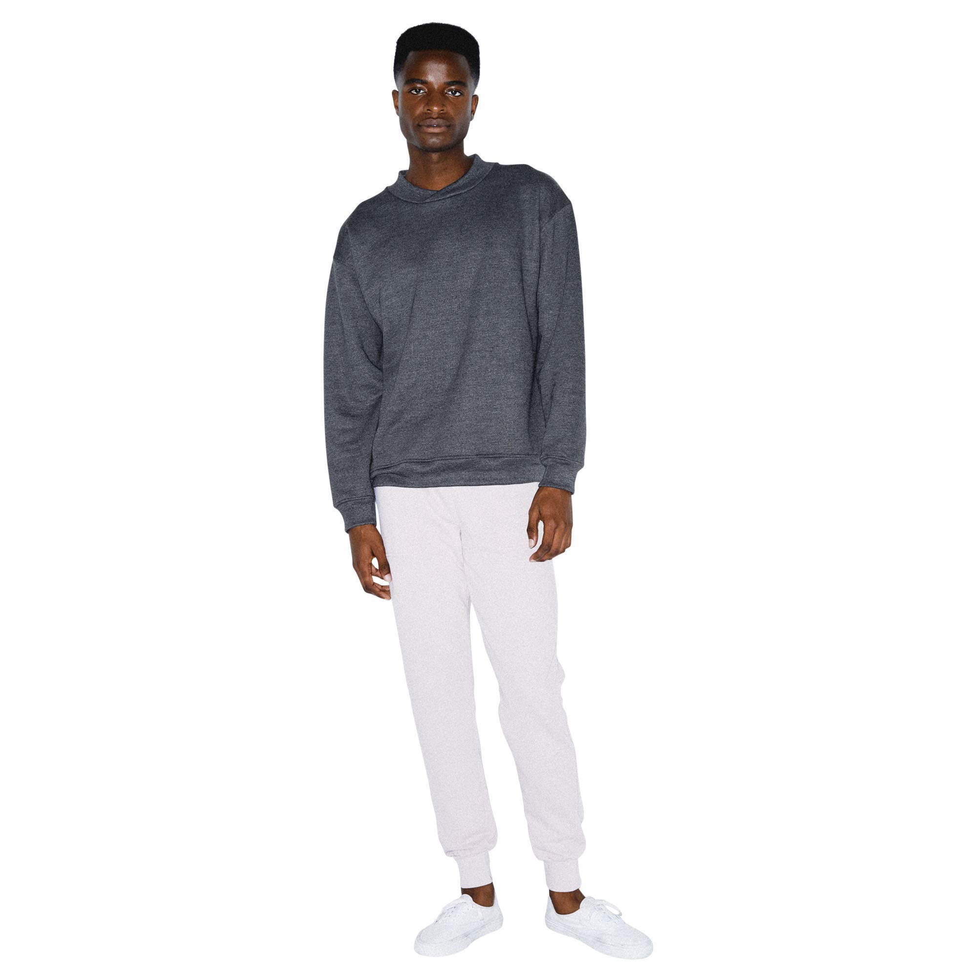 American Apparel Men's Flex Fleece Crossneck Long Sleeve Pullover Sweatshirt - Soft Comfortable Casual Wear for Gym, Workout & Everyday Use
