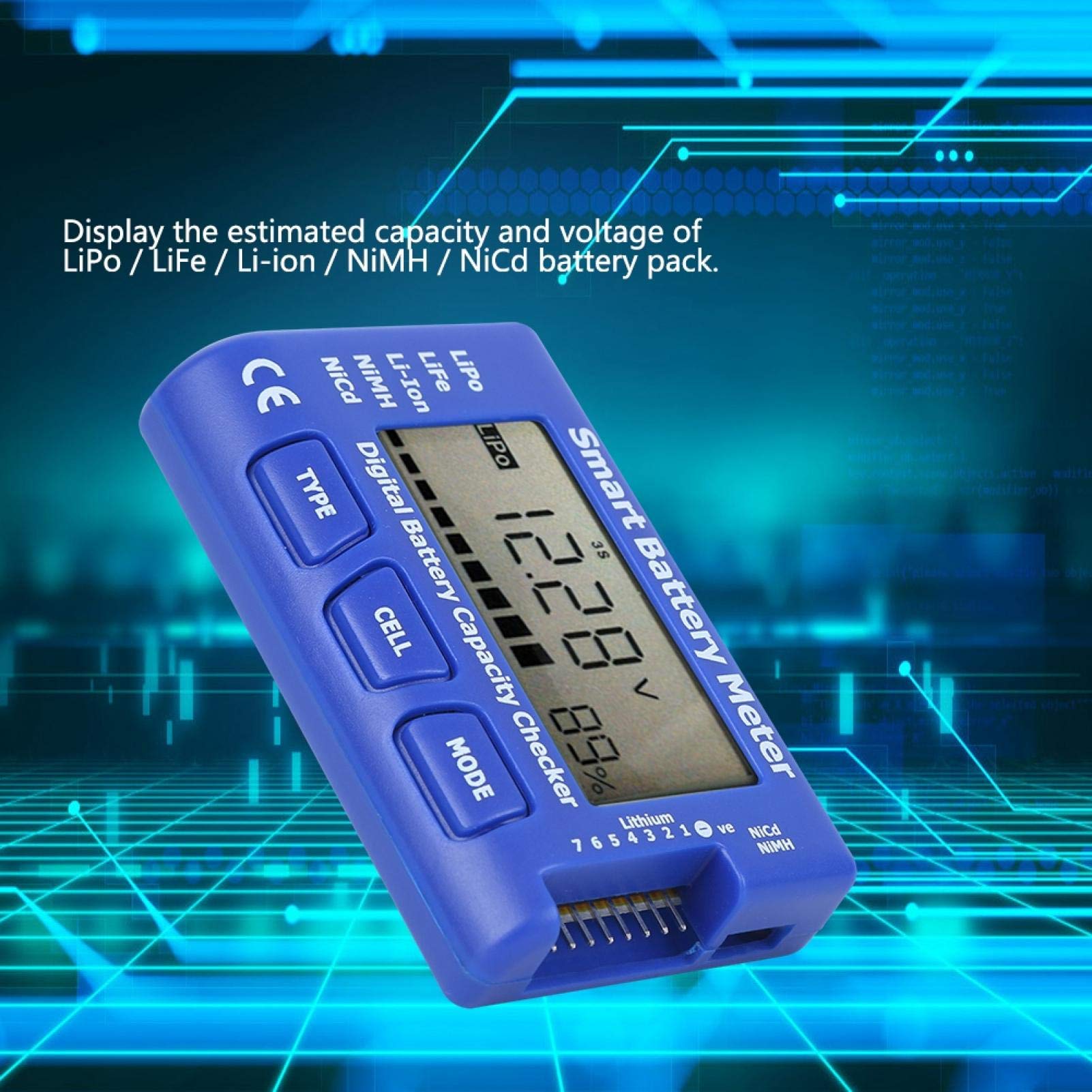 Digital Battery Meter - Intelligent Battery Tester for Smartphones, Tablets & Electronics - Perfect for Device Repair & Battery Health Monitoring