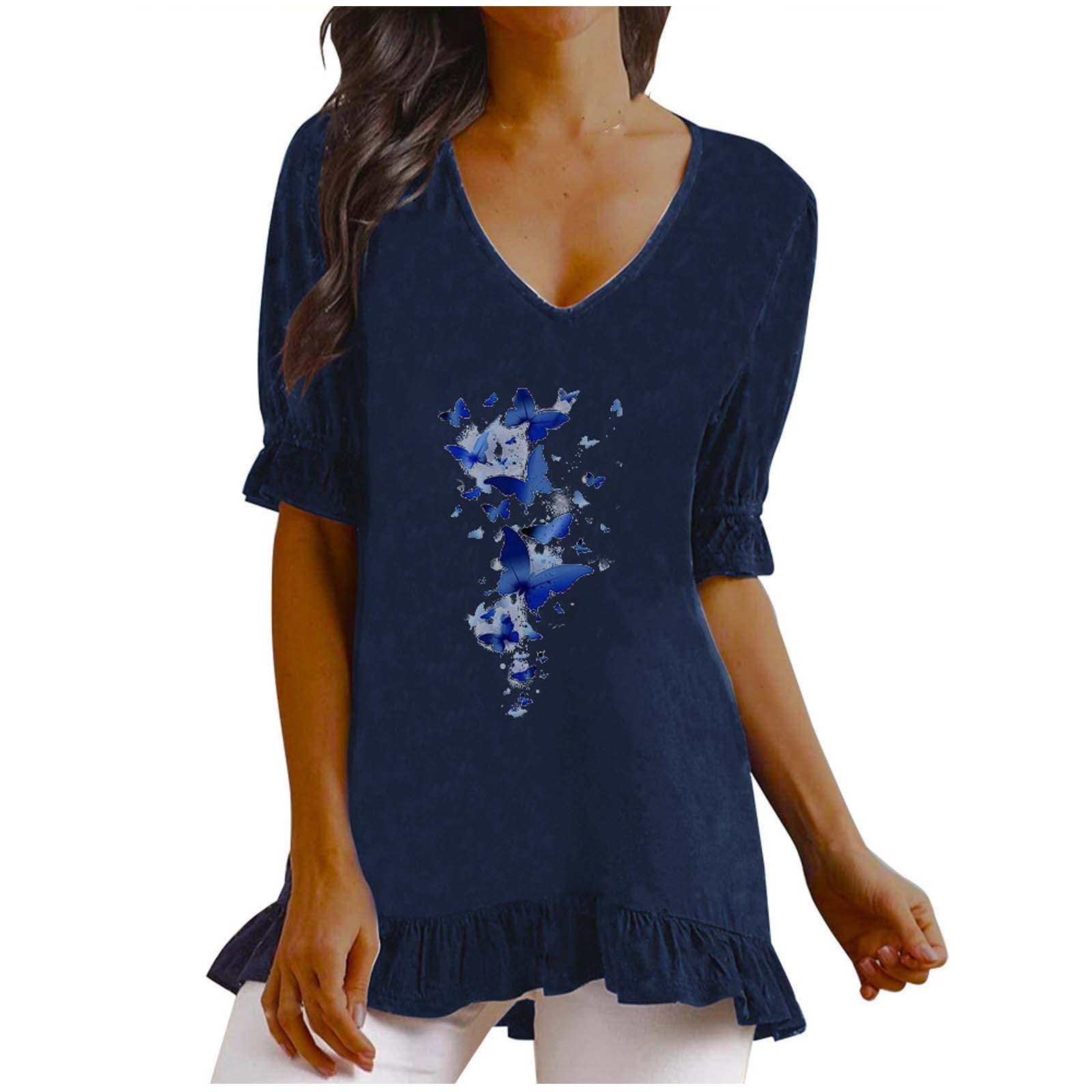 Women's Printed Cotton Linen T-Shirt - Round Neck Short Sleeve Blouse for Casual Wear & Active Lifestyle | Breathable Summer Top for Workouts, Running, Yoga & Everyday Outfits