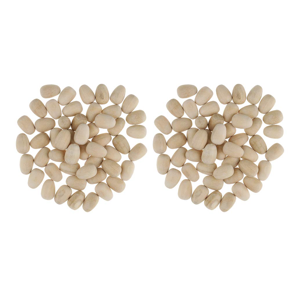 100pcs Unfinished Wooden Eggs - Natural Wood Easter Decorations for DIY Crafting, Painting & Home Decor - Perfect for Easter Basket Fillers, Spring Centerpieces & Holiday Crafts