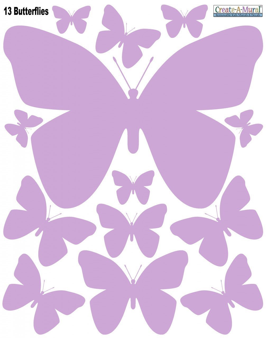 Butterfly Wall Decals - Self-Adhesive Vinyl Stickers for Home Decor, Nursery & Kids Room - Purple Lilac Floral Design - Easy Peel & Stick Application