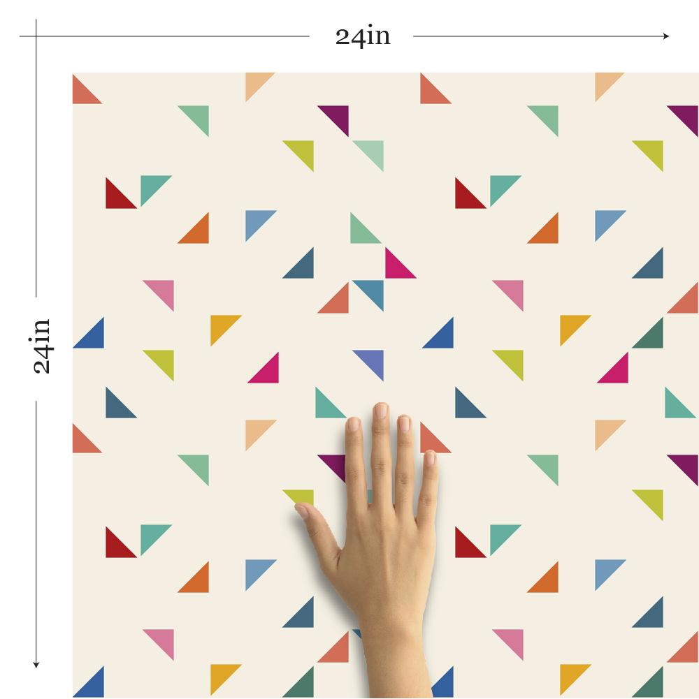 Violet and Orange Geometric Baby Peel and Stick Removable Wallpaper 3497 - Nursery Decor, Kids Room, Playroom, Bedroom Wall Stickers