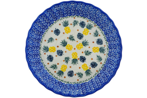 10-Inch Fluted Pie Dish for Baking - Premium Ceramic Pineapple Design - Perfect for Thanksgiving, Christmas, and Holiday Desserts