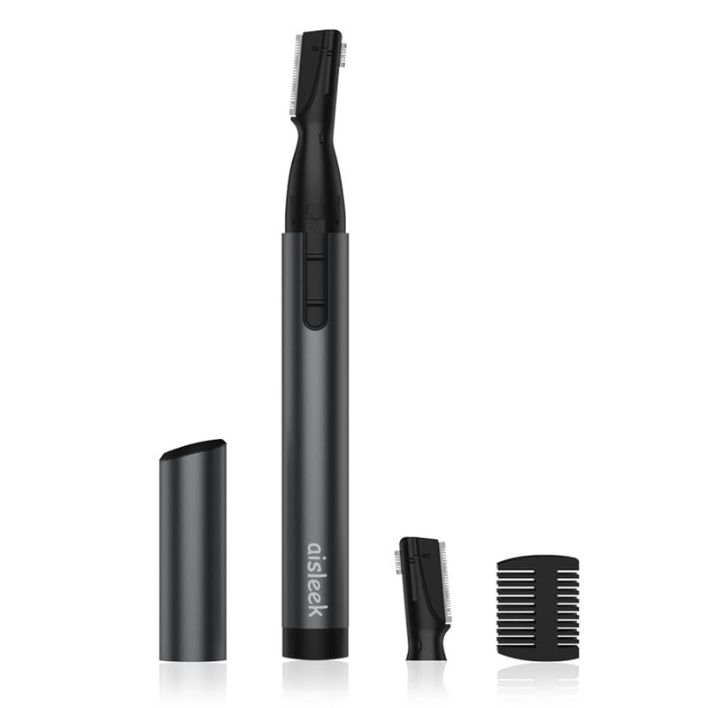 Upgraded Battery-Powered Eyebrow & Facial Hair Trimmer for Men - Precision Detailer with Rinseable Blade & Comb - Compact Painless Shaver for Travel, Grooming & Daily Use