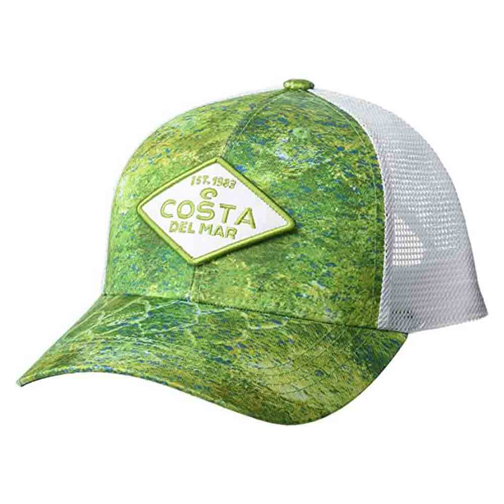 Costa Mossy Oak Coastal Inshore Green Trucker Hat for Fishing & Outdoor Adventures | Adjustable Snapback Cap