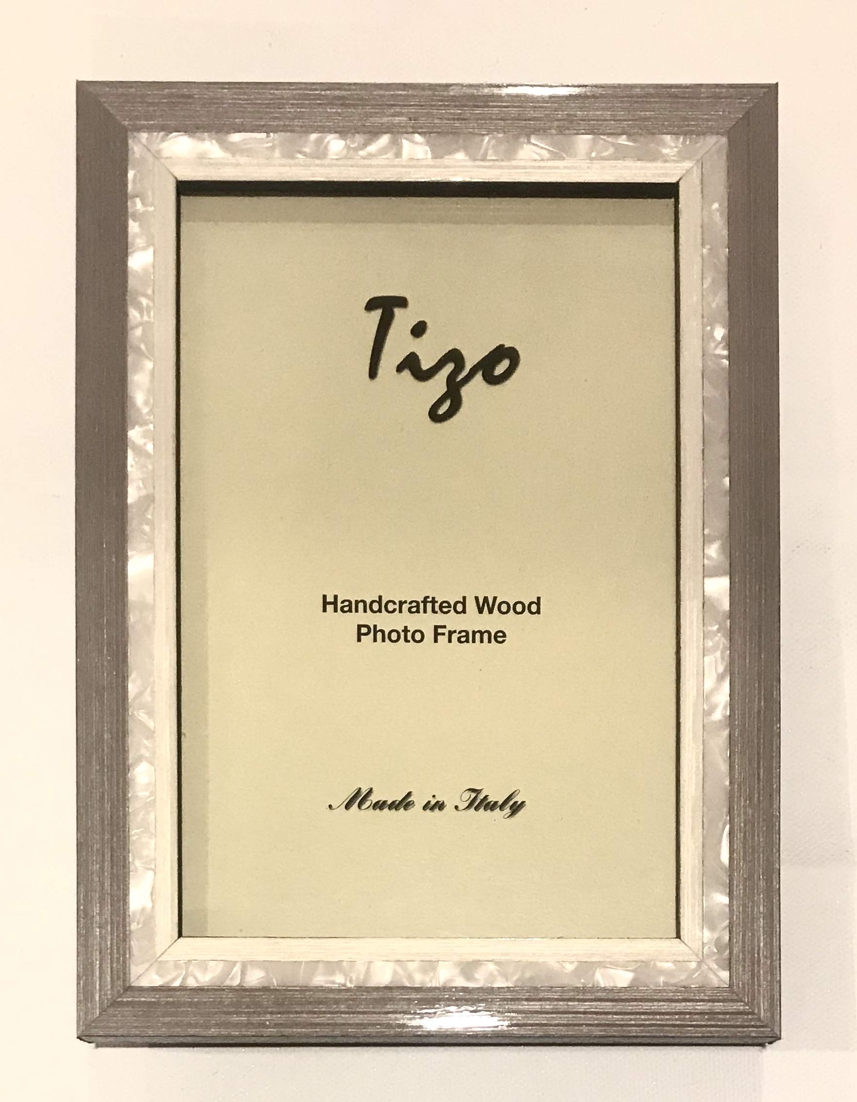 Tizo 5x7 Inch Wood Picture Frame - Studio4 New Grey Photo Frame for Wall Decor, Tabletop Display & Home Office Decorations