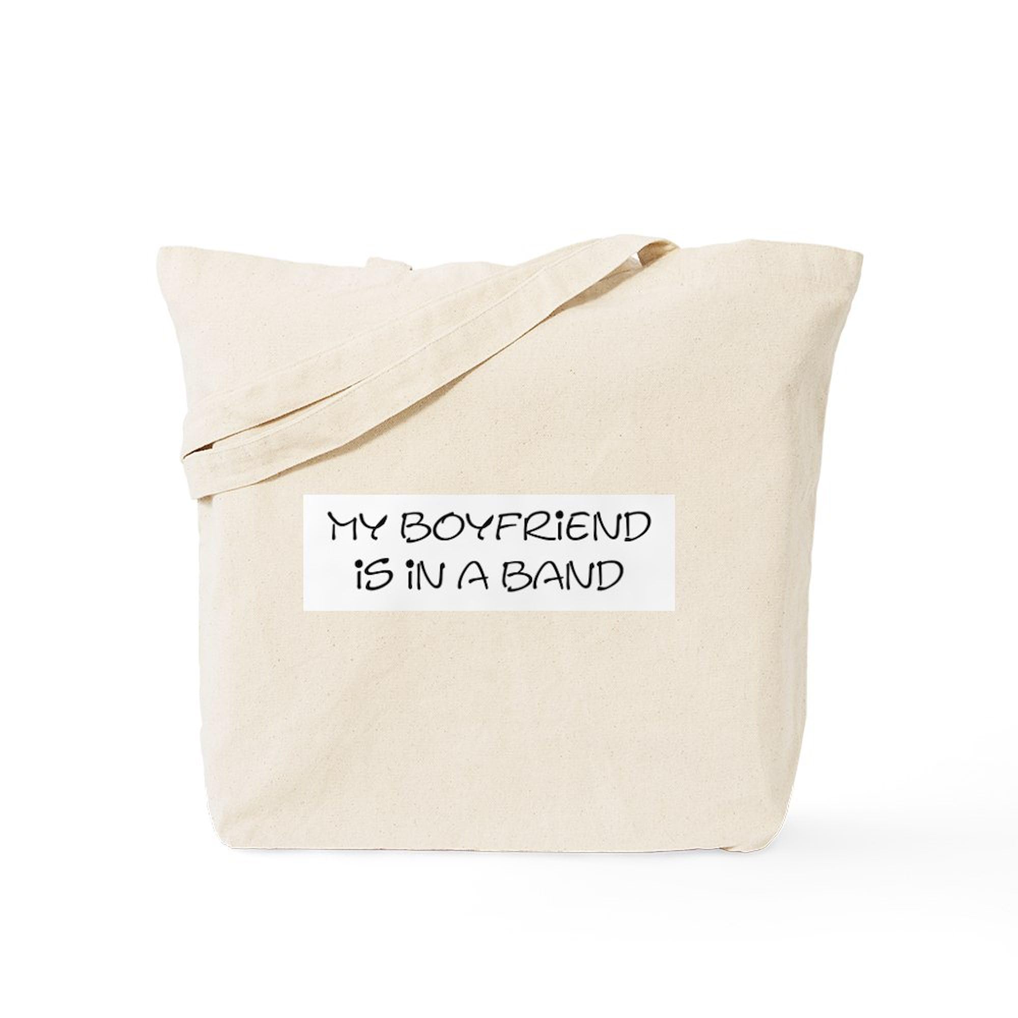 My Boyfriend Is In A Band Tote Bag - Natural Canvas Reusable Shopping Bag for Groceries, Beach & Music Festivals | Eco-Friendly & Durable