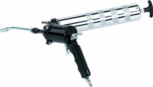 LUMAX LX-1161 Silver 360° Continuous Cycle Air Grease Gun - 6000 PSI Heavy Duty Professional Grease Gun for Automotive, Industrial & Farm Equipment Maintenance
