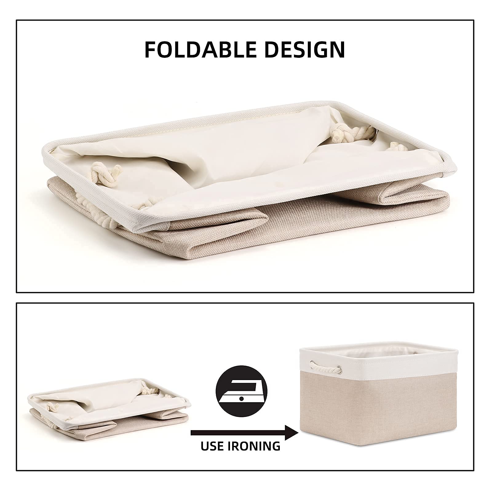 Bidtakay Fabric Storage Bins Set - 3 Medium (15