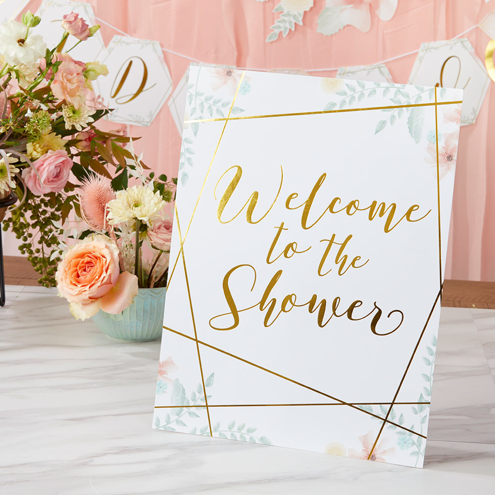 Elegant Geometric Floral Bridal Shower Kit - Wedding Party Decorations & Invitations Set - Perfect for Bridal Showers, Baby Showers & Wedding Decor