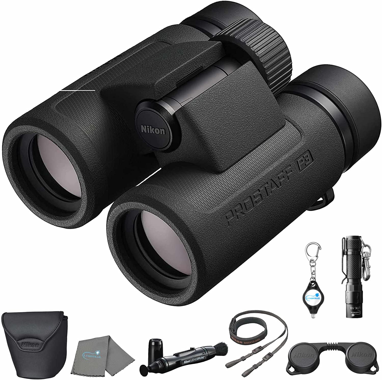 PROSTAFF P3 10x30 Binoculars - High Power Compact Binoculars for Bird Watching, Hunting & Travel - Includes Lens Pen, Cleaning Cloth & Keychain Light - Perfect for Outdoor Adventures, Sports Events & Stargazing