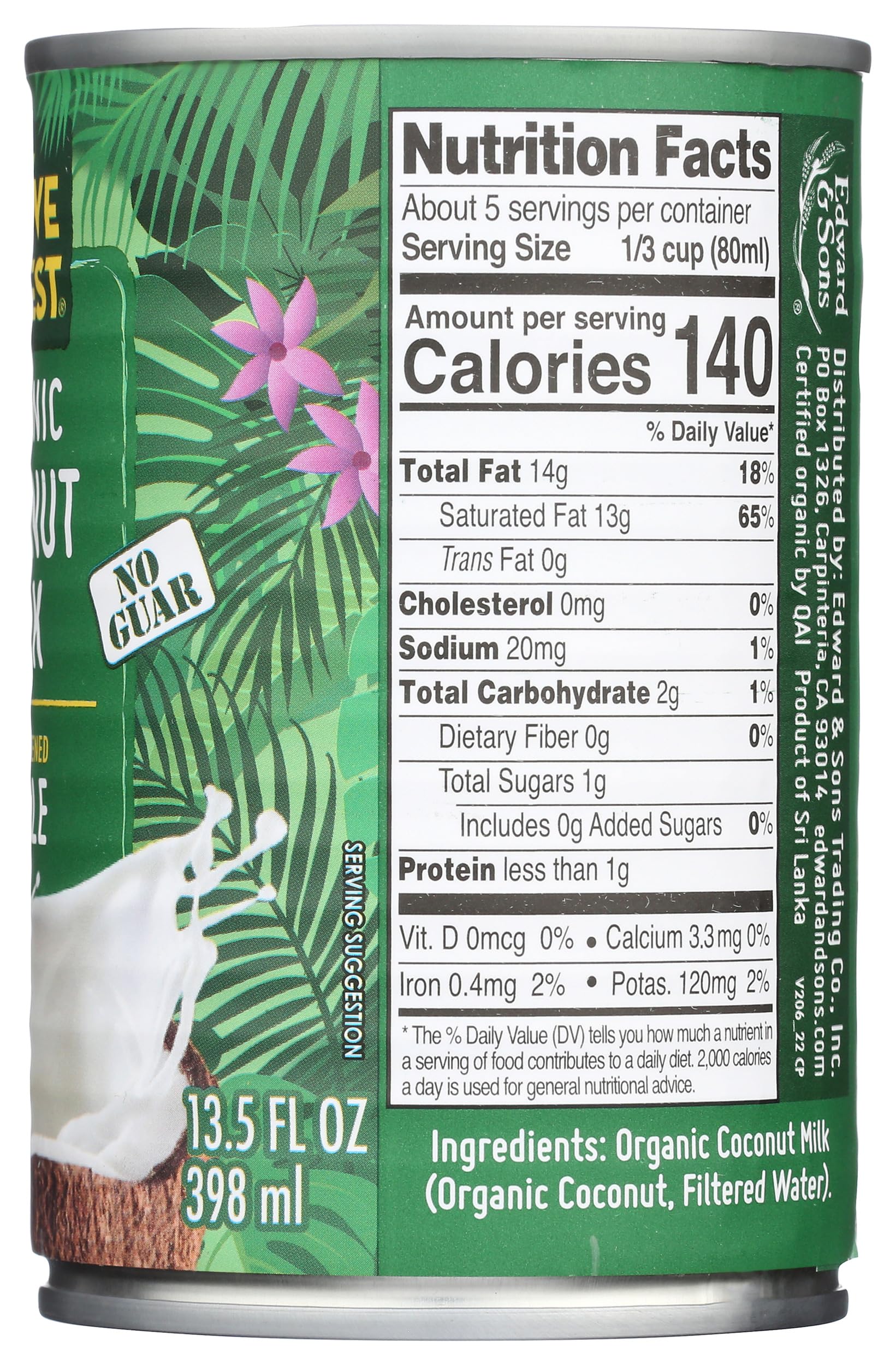 Organic Unsweetened Coconut Milk by Native Forest - 13.5 Fl Oz, BPA-Free Canned Coconut Milk, USDA Certified, Vegan & Gluten-Free - Perfect for Smoothies, Curries, Baking & Dairy-Free Recipes