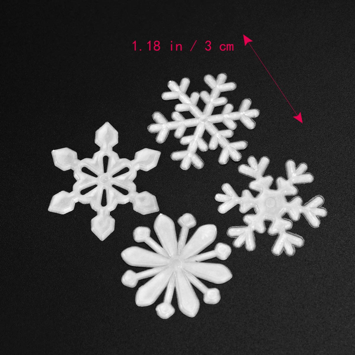 50PCS Glow in The Dark Snowflake Stickers - Christmas Window Wall Decals, Fluorescent Luminous Snowflakes Clings for Holiday Bedroom Decor - Perfect for Winter Party, Home & Office Decoration