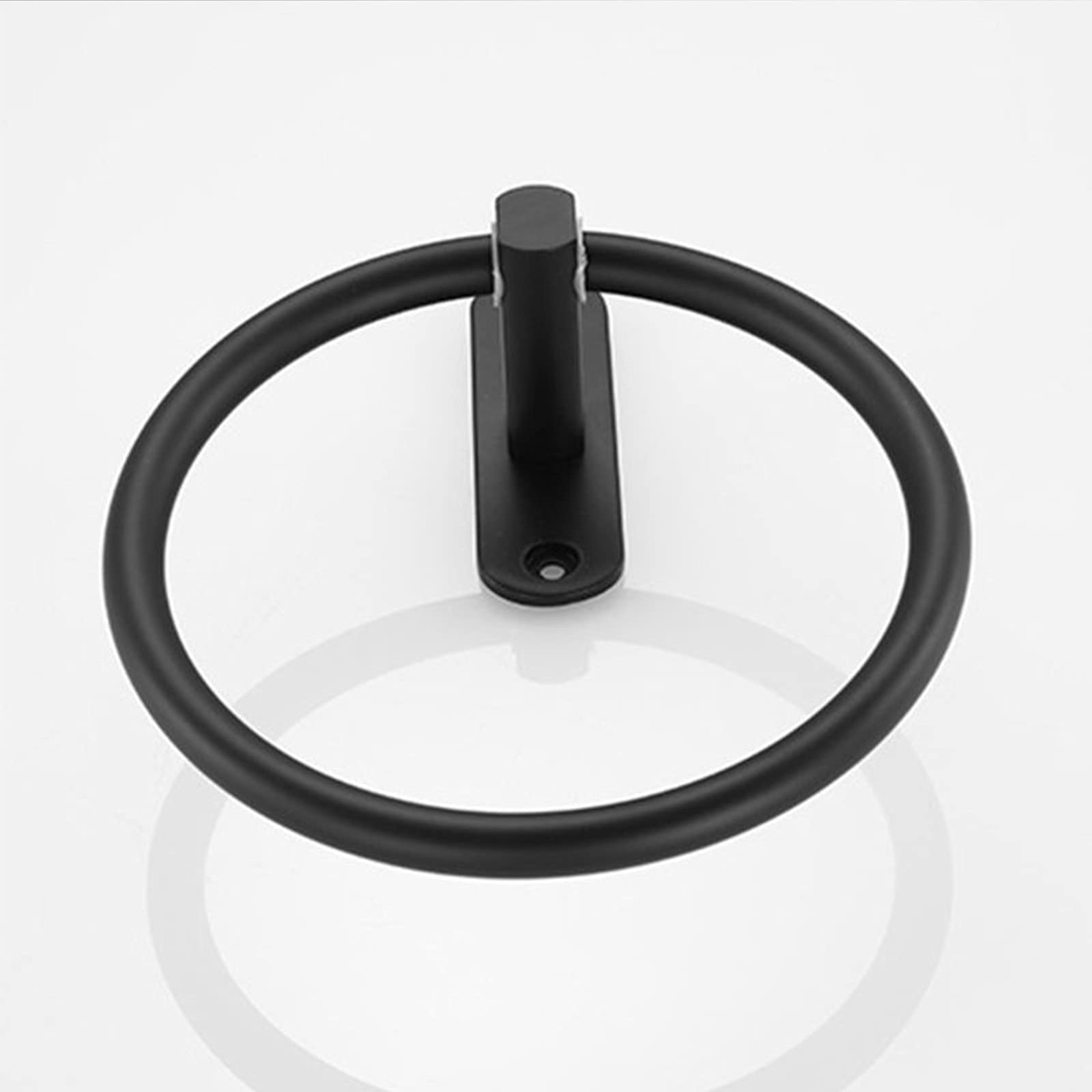 Black Aluminum Towel Ring - Wall Mounted for Bathroom & Hotel