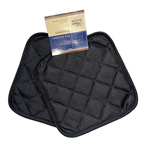 Greenbriar 4-Pack Black Kitchen Pot Holders - Heat Resistant Oven Mitts for Cooking, Baking & Grilling - Perfect for Home, Restaurant & Outdoor BBQ Use