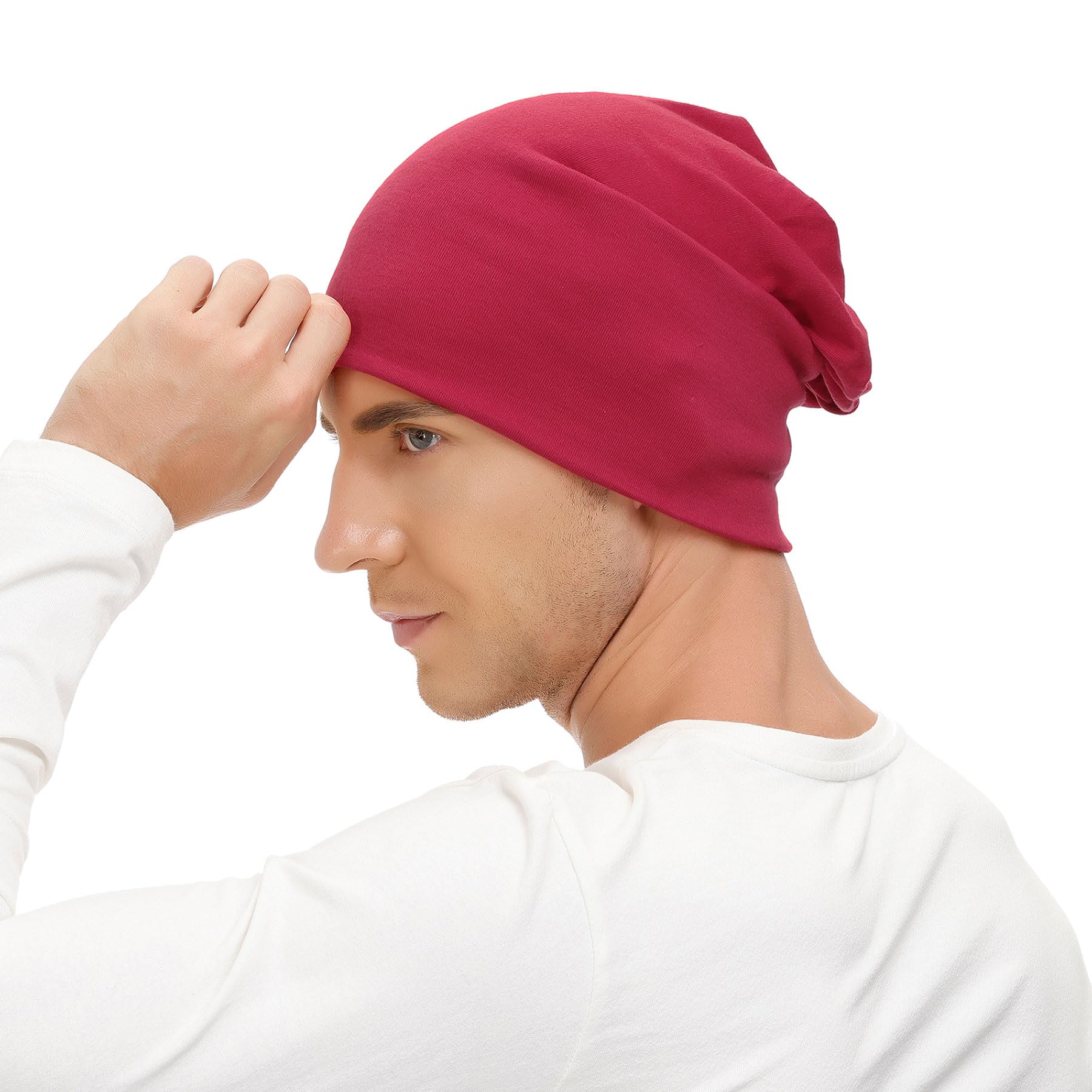Zando Men's Cotton Slouchy Beanie - Lightweight Hip Hop Skull Cap for Running & Winter - Unisex Beanie Hat for Men & Women (Casual Wear, Outdoor Sports, Street Fashion)