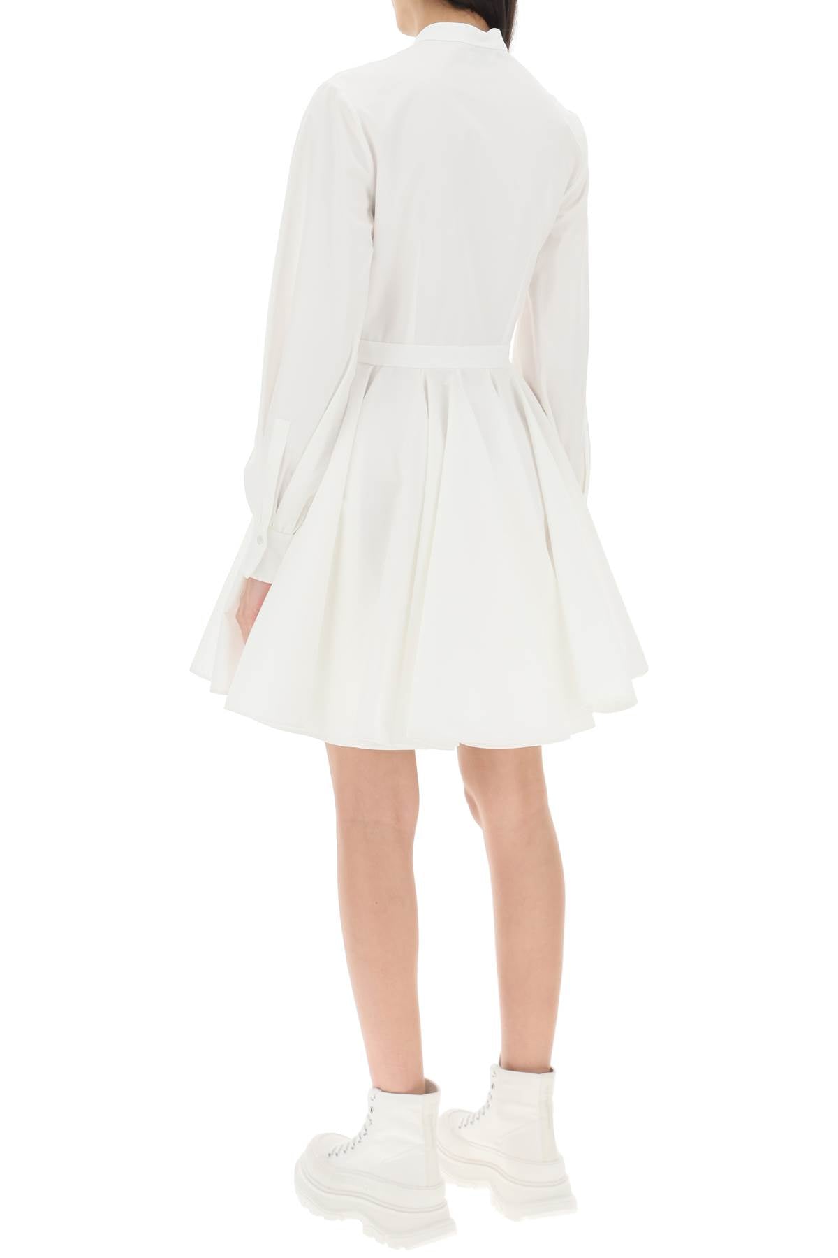 Alexander McQueen Poplin Shirt Dress for Women - Elegant Long Sleeve Button Down Dress for Office, Party & Casual Wear