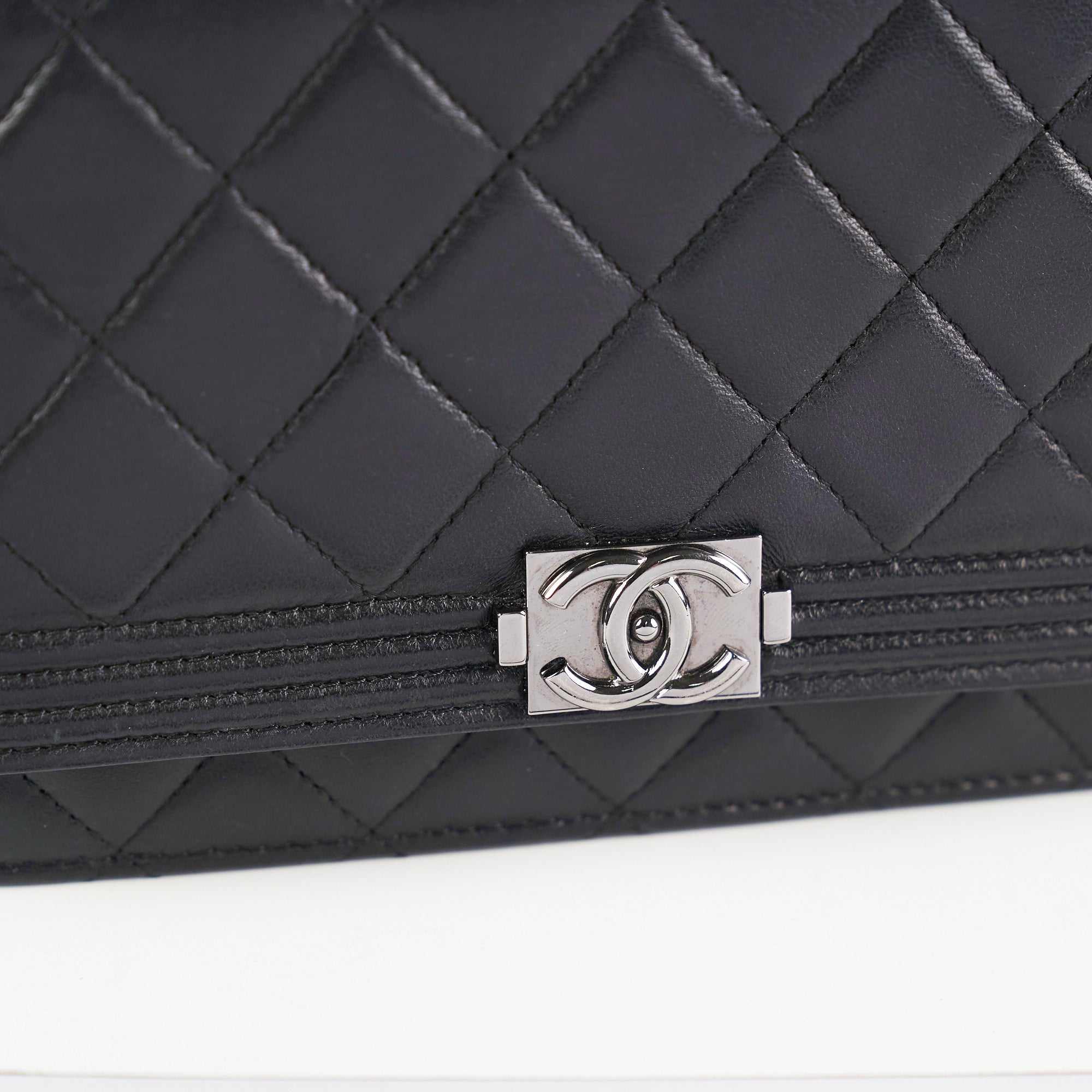Chanel Boy Wallet On Chain WOC Lambskin Leather Black Crossbody Bag for Women - Perfect for Evening Parties, Date Nights & Luxury Fashion Accessories