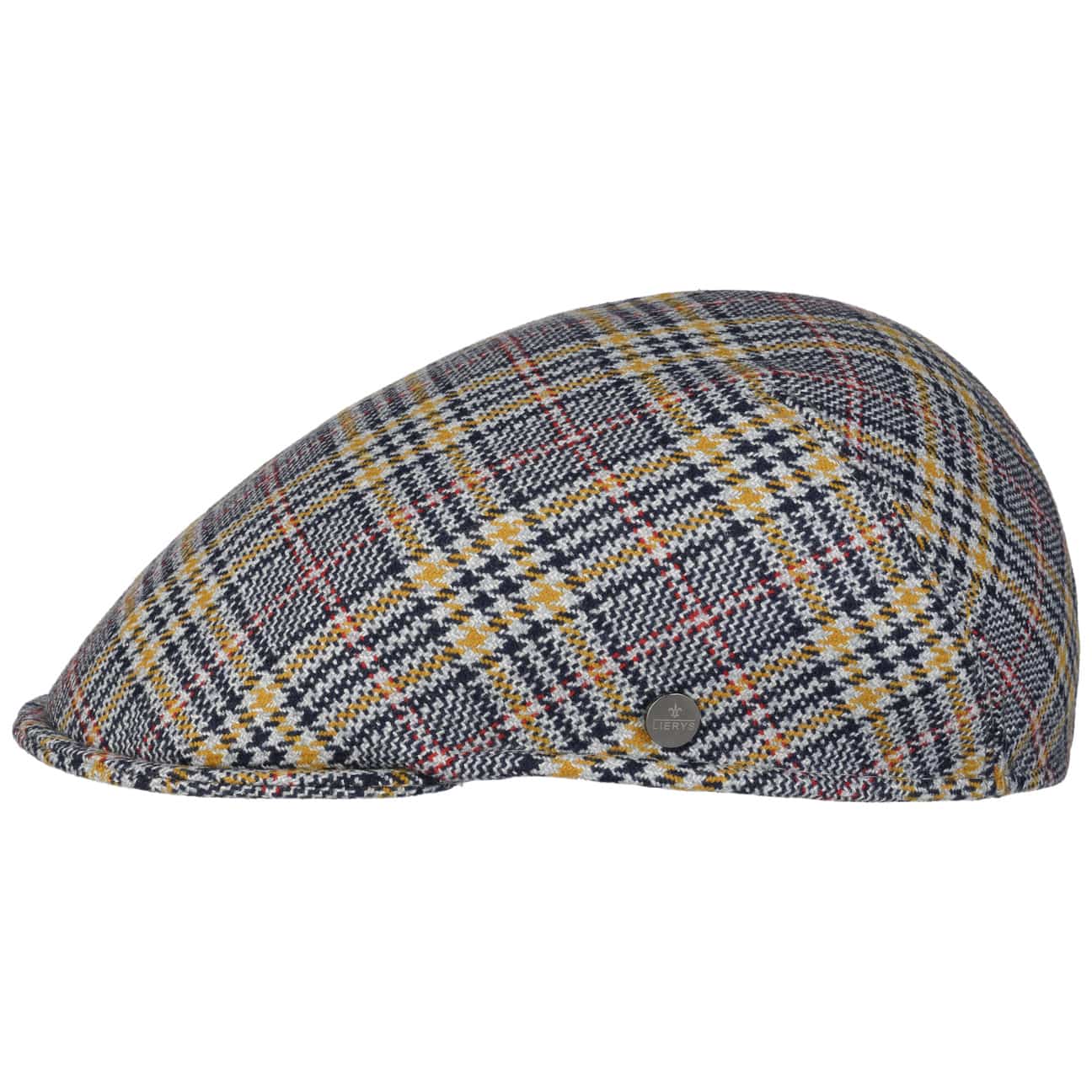 Lierys Roverton Check Flat Cap - Stylish Wool Men's Hat for Casual & Outdoor Wear | Perfect for Golf, Hiking, and Everyday Fashion