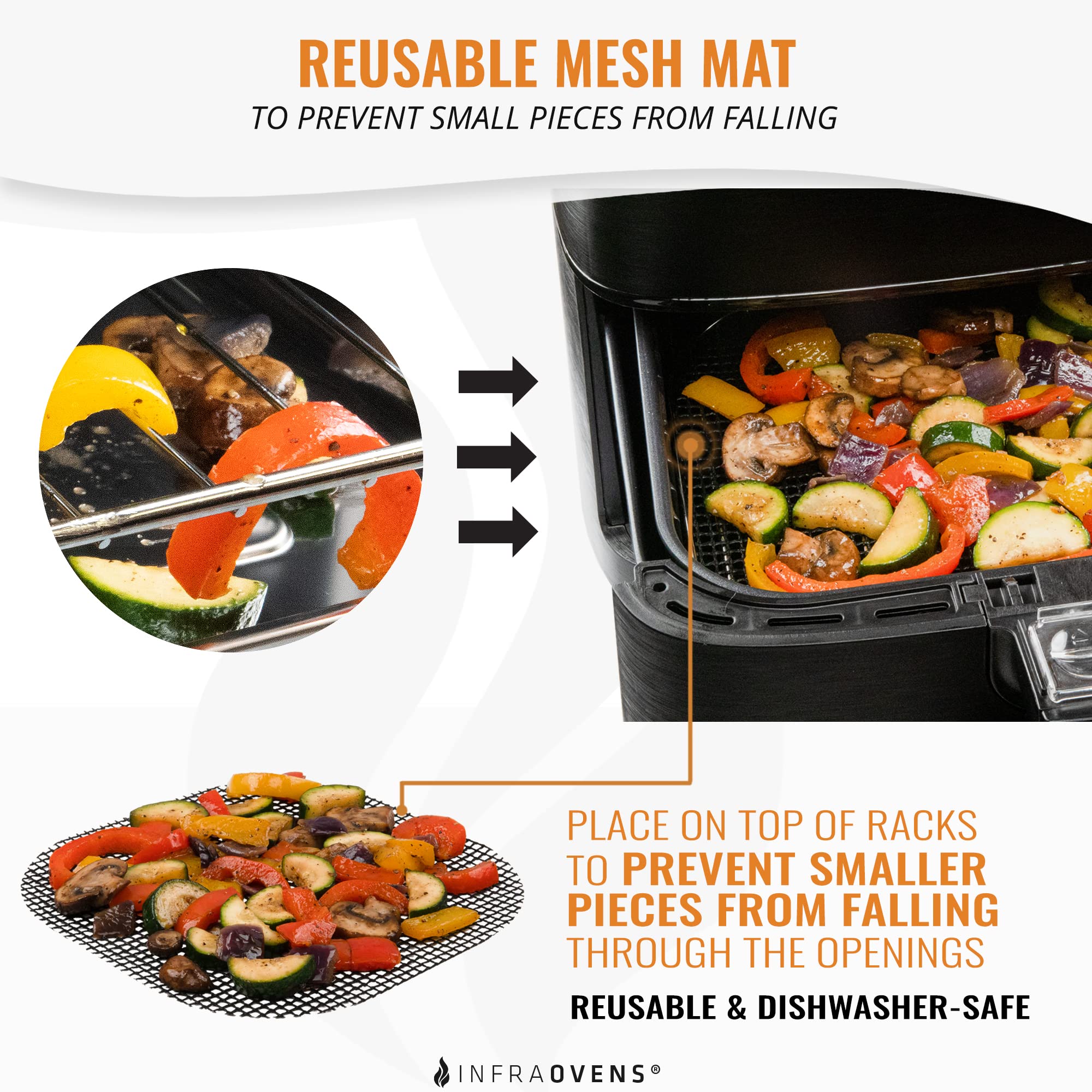 Non-Stick Air Fryer Liners Set of 3 with Silicone Mat - Reusable Heat Resistant Parchment Paper for Ninja 5-in-1, PowerXL, Ultrean & Most Air Fryers - Perfect for Healthy Cooking, Crispy Snacks & Easy Cleanup