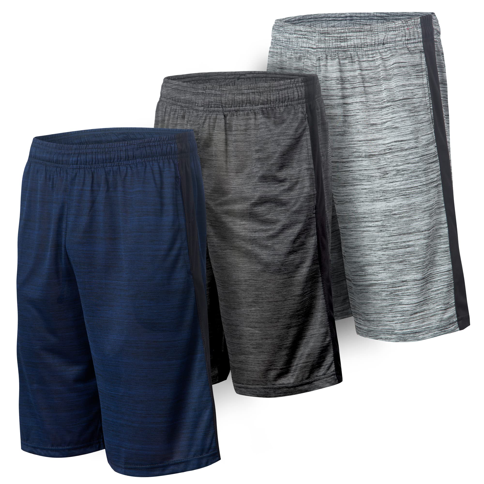 5 Pack Men's Dry-Fit Quick-Dry Athletic Shorts - Moisture Wicking Workout Shorts for Running, Gym & Sports - Lightweight & Breathable Performance Shorts for Men