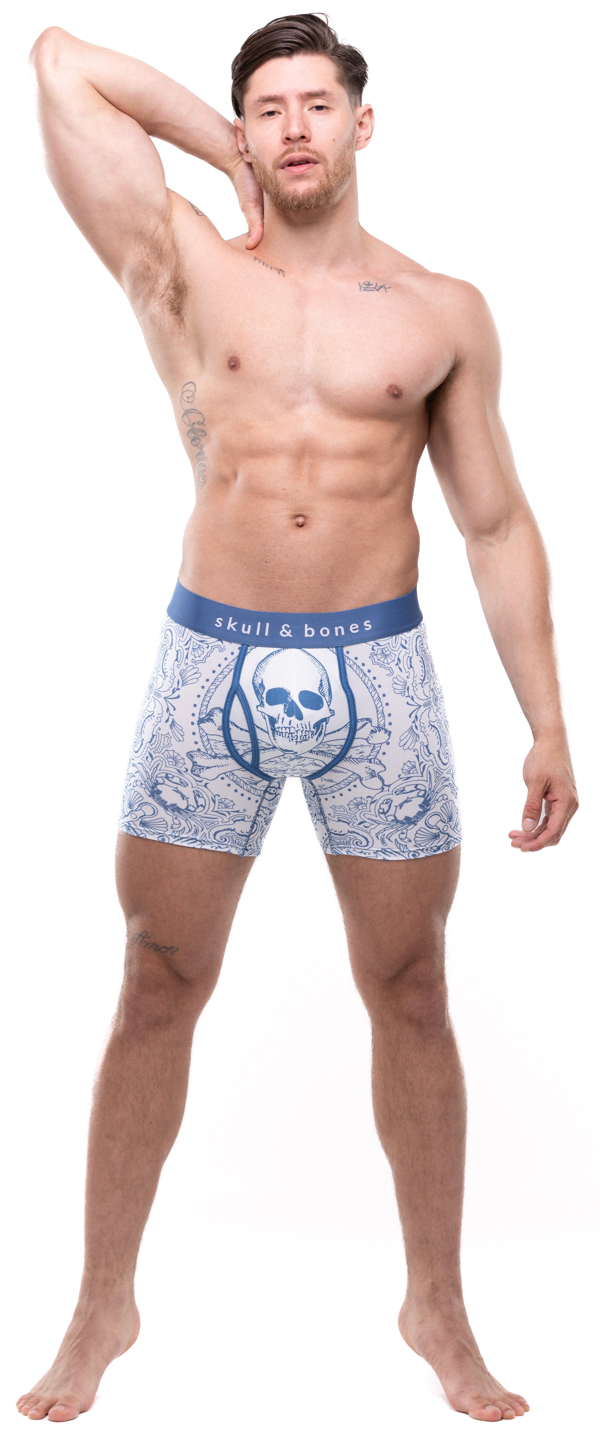 Nautical Themed Cotton Boxer Briefs for Men - Comfortable Underwear with Stylish Sailor Design - Perfect for Casual Wear, Beach Outings, and Nautical Events
