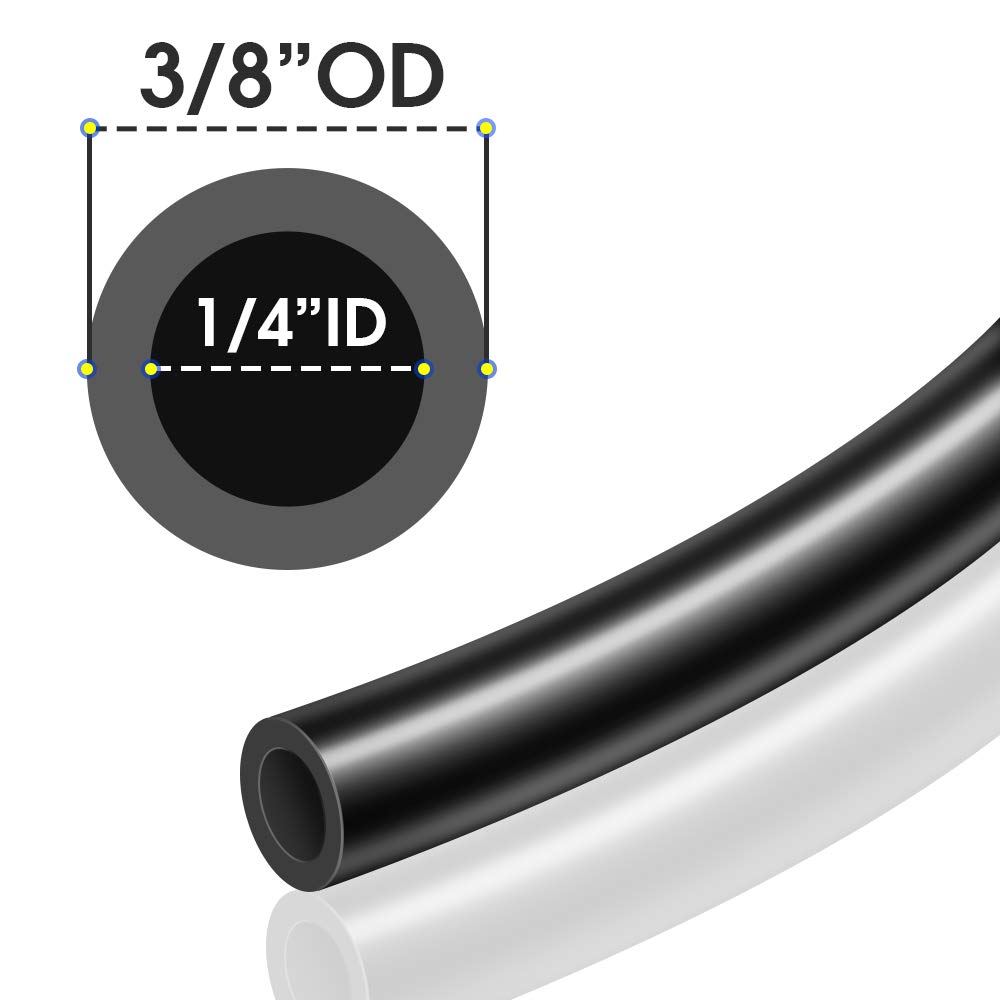 TAILONZ 3/8 Inch OD 10 Meters Black PU Air Hose - High Pressure Pneumatic Tubing for Air Compressors, Paint Spray Guns, Fluid Transfer | Durable & Flexible for DIY, Industrial & Automotive Use