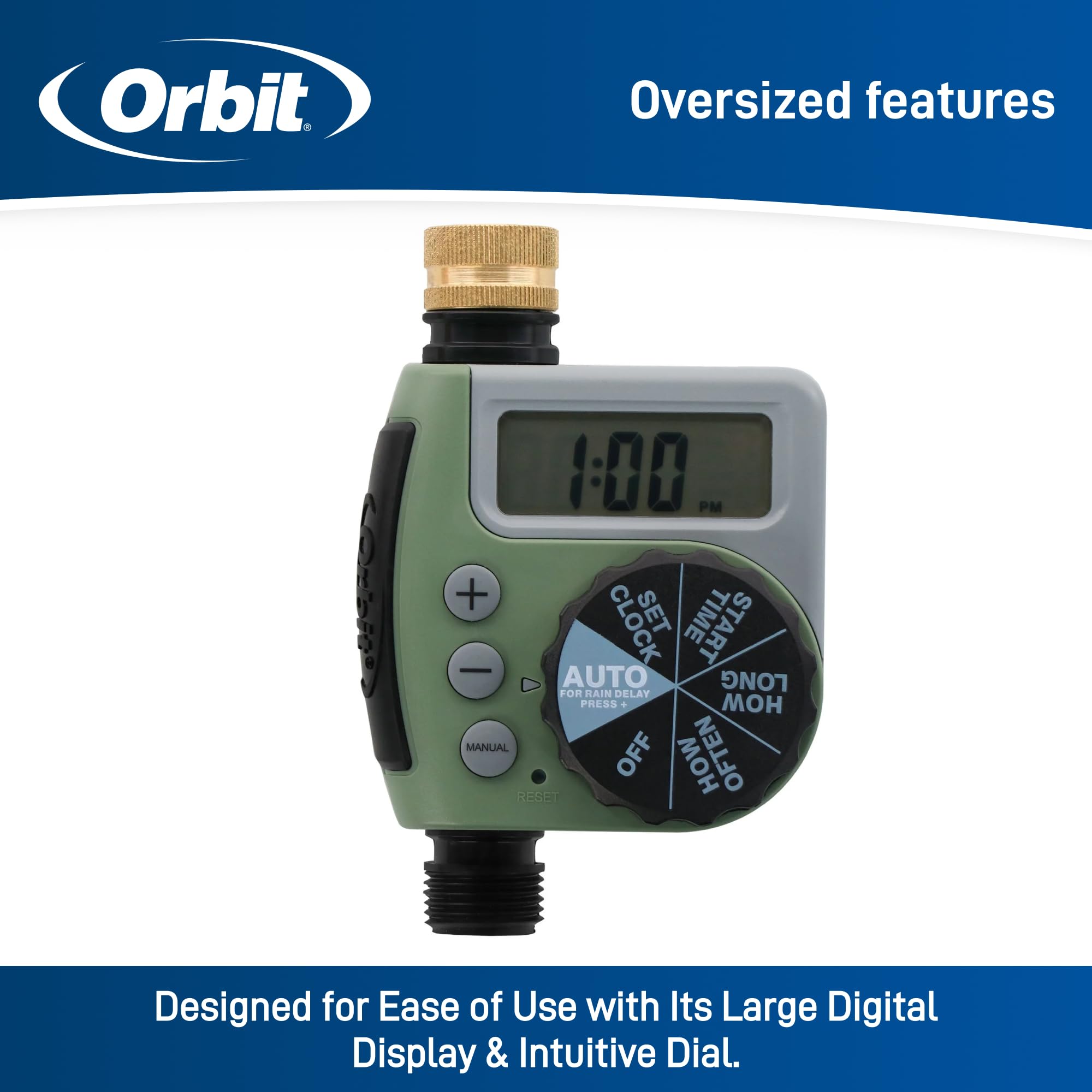 Orbit 62056 Single Outlet Hose Faucet Timer - Automatic Water Timer for Garden, Lawn, and Sprinkler System - Easy-to-Use Dial Irrigation Controller for Outdoor Watering