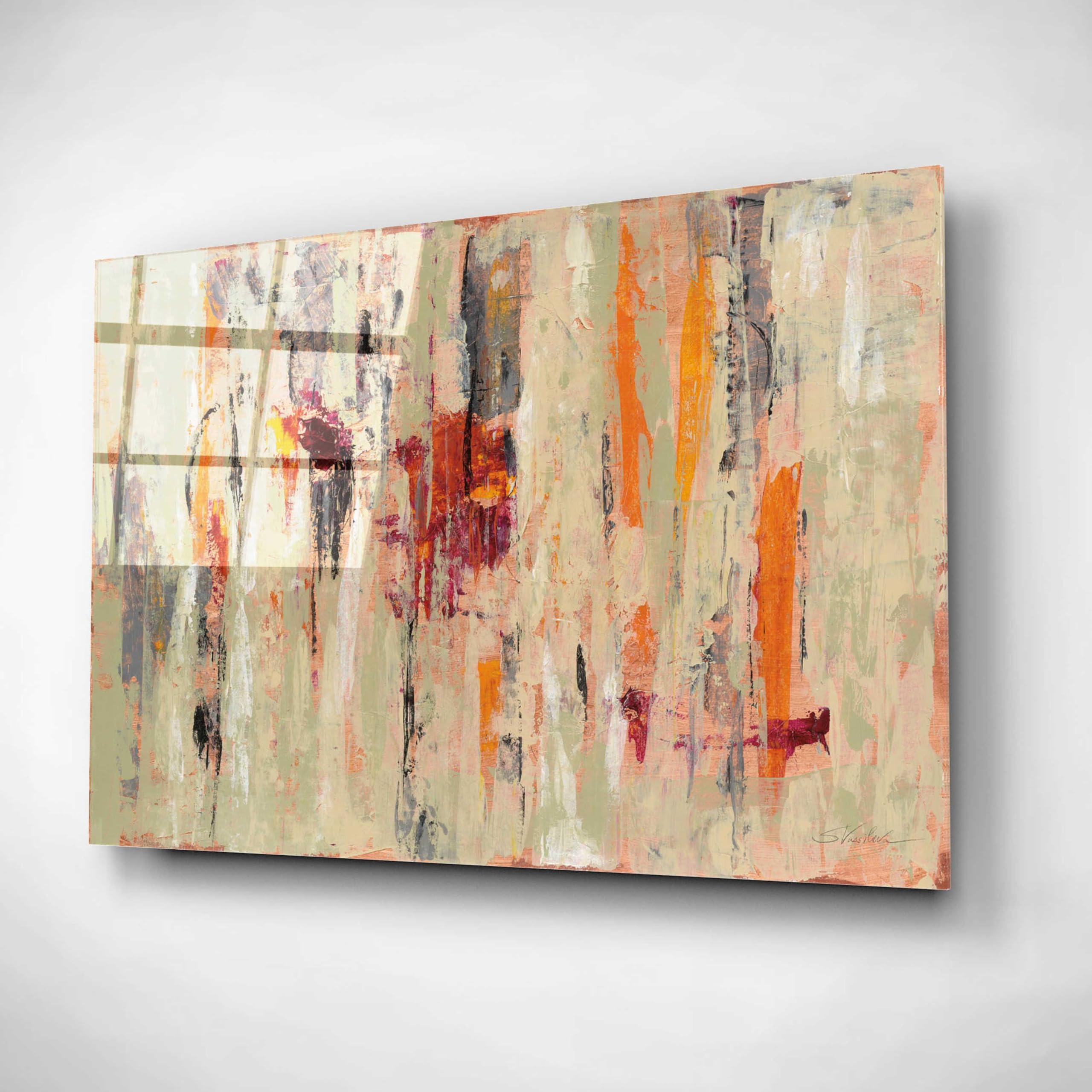 Epic Art 'Graffiti Wall I' by Silvia Vassileva - Modern Acrylic Glass Wall Art Painting 24x16 Inches - Perfect for Living Room, Bedroom & Office Decor