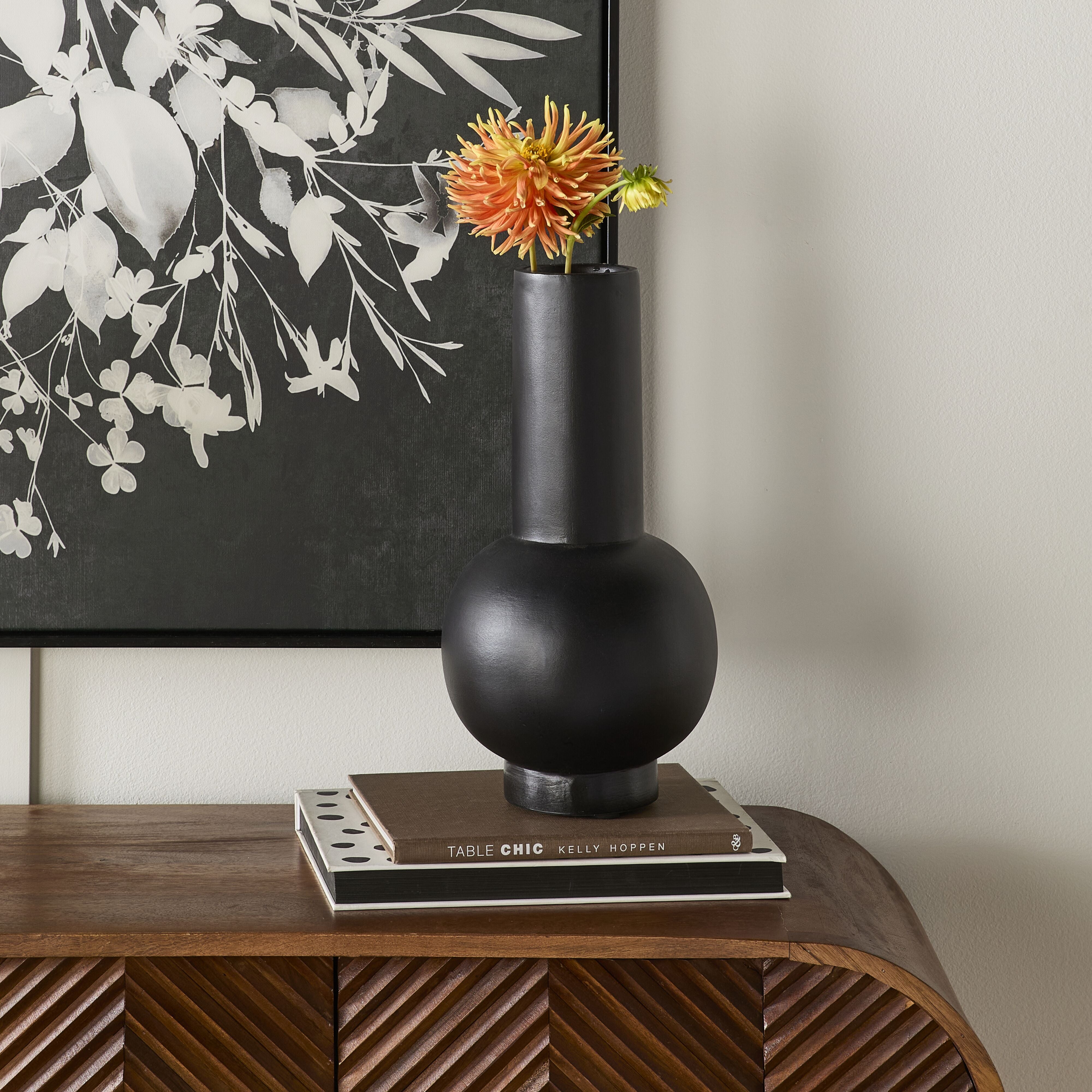 Bailey Bulb Tall Neck Vase - Elegant Glass Flower Vase for Home Decor, Wedding Centerpieces & Tabletop Arrangements