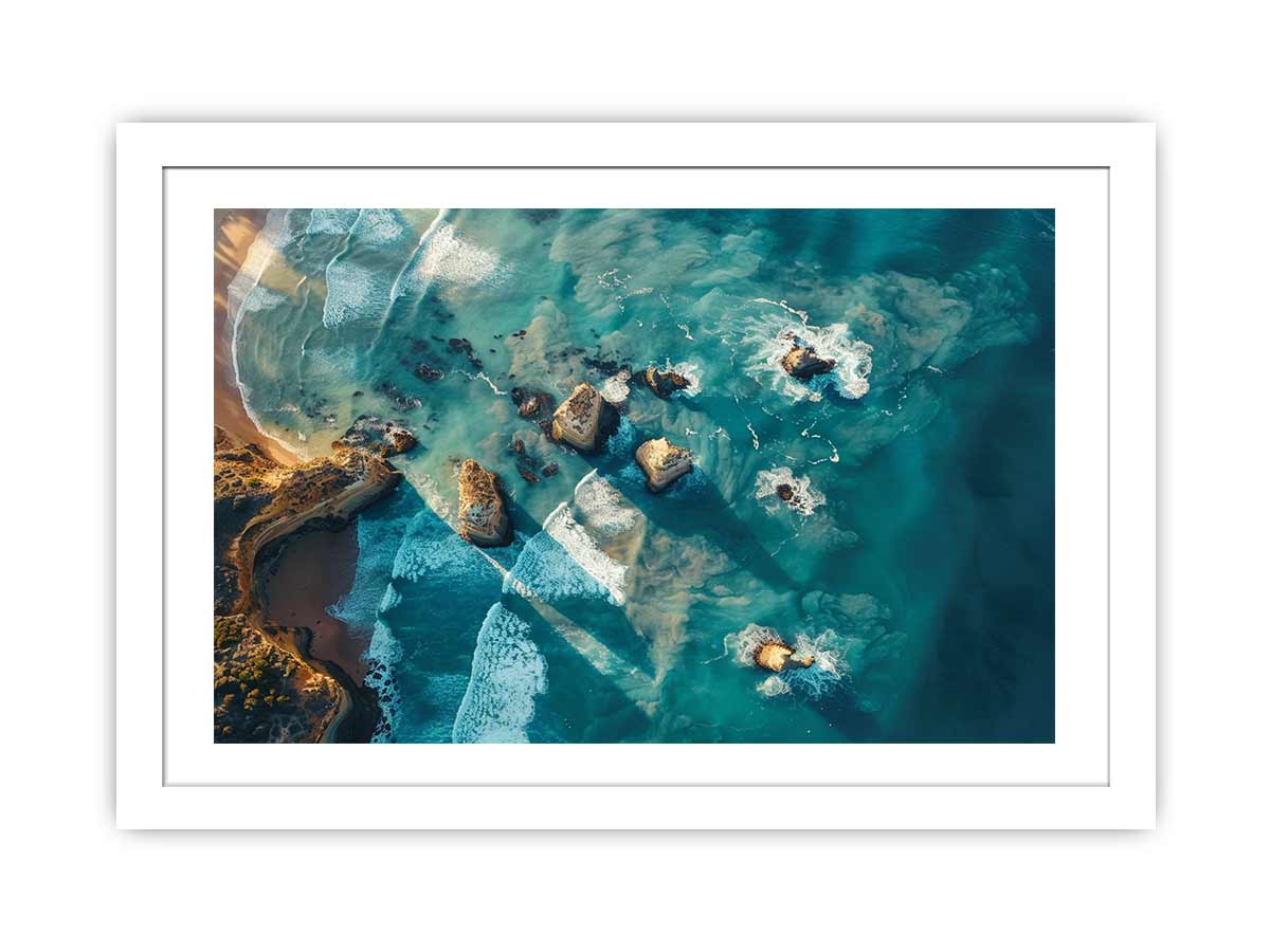 Stunning Great Ocean Road Aerial View Framed Wall Art - Perfect for Living Room, Office & Home Decor