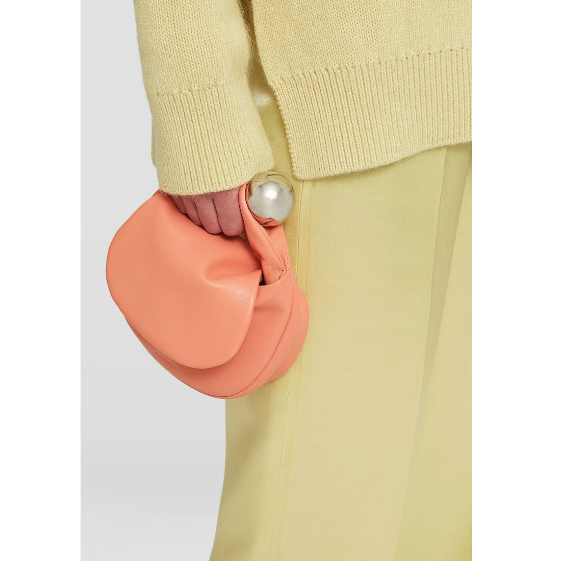 Premium Coral Leather Sphere Pouch - Elegant & Durable Handmade Leather Clutch for Women | Perfect for Parties, Weddings & Everyday Use