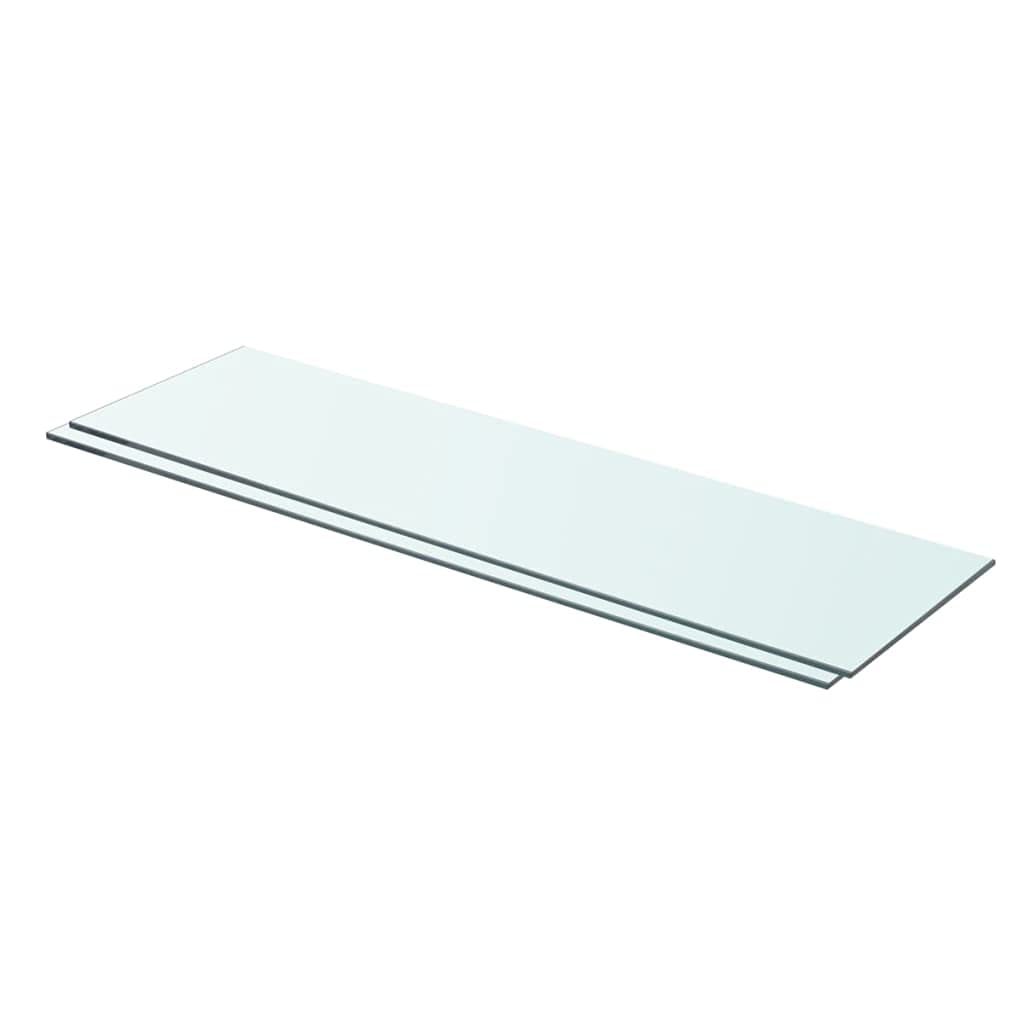 Floating Glass Shelves Set of 2 - 27.6x7.9 Inch Clear Wall Mounted Shelves for Bedroom, Living Room, Bathroom, Kitchen & Office - Modern Storage Solution for Displaying Decor, Books & Essentials
