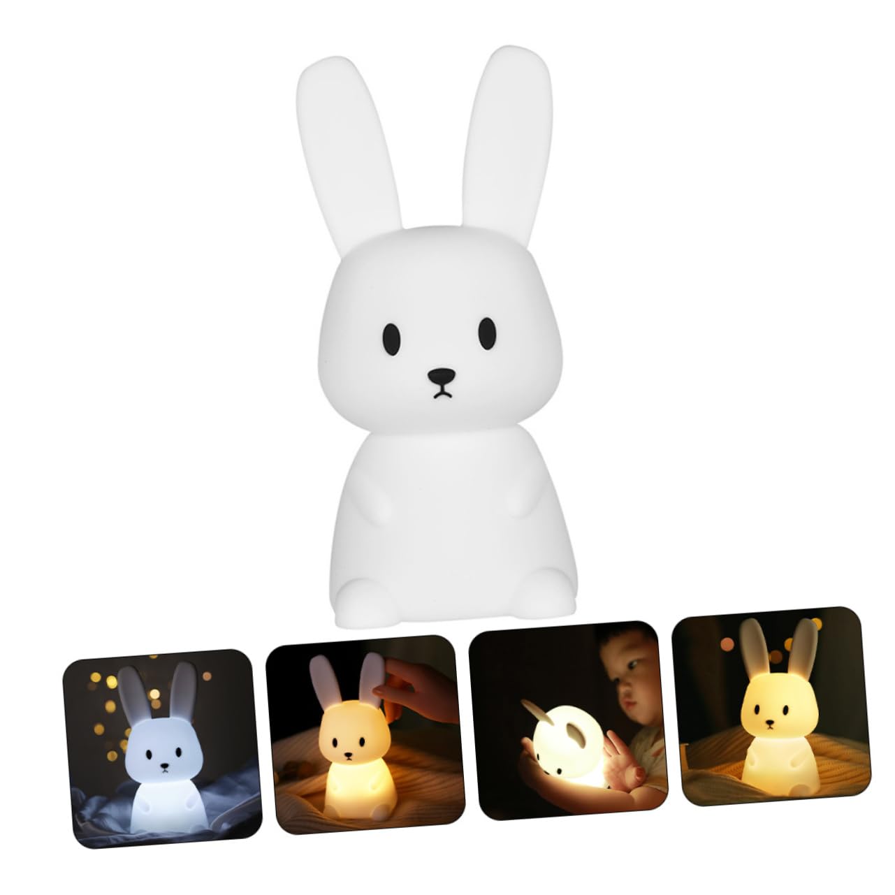 5 Pack Rabbit LED Bunny Night Light - Cute Animal Night Lamp with White Glow, Battery Operated for Kids Room, Nursery, Bedroom Decor & Gift Ideas