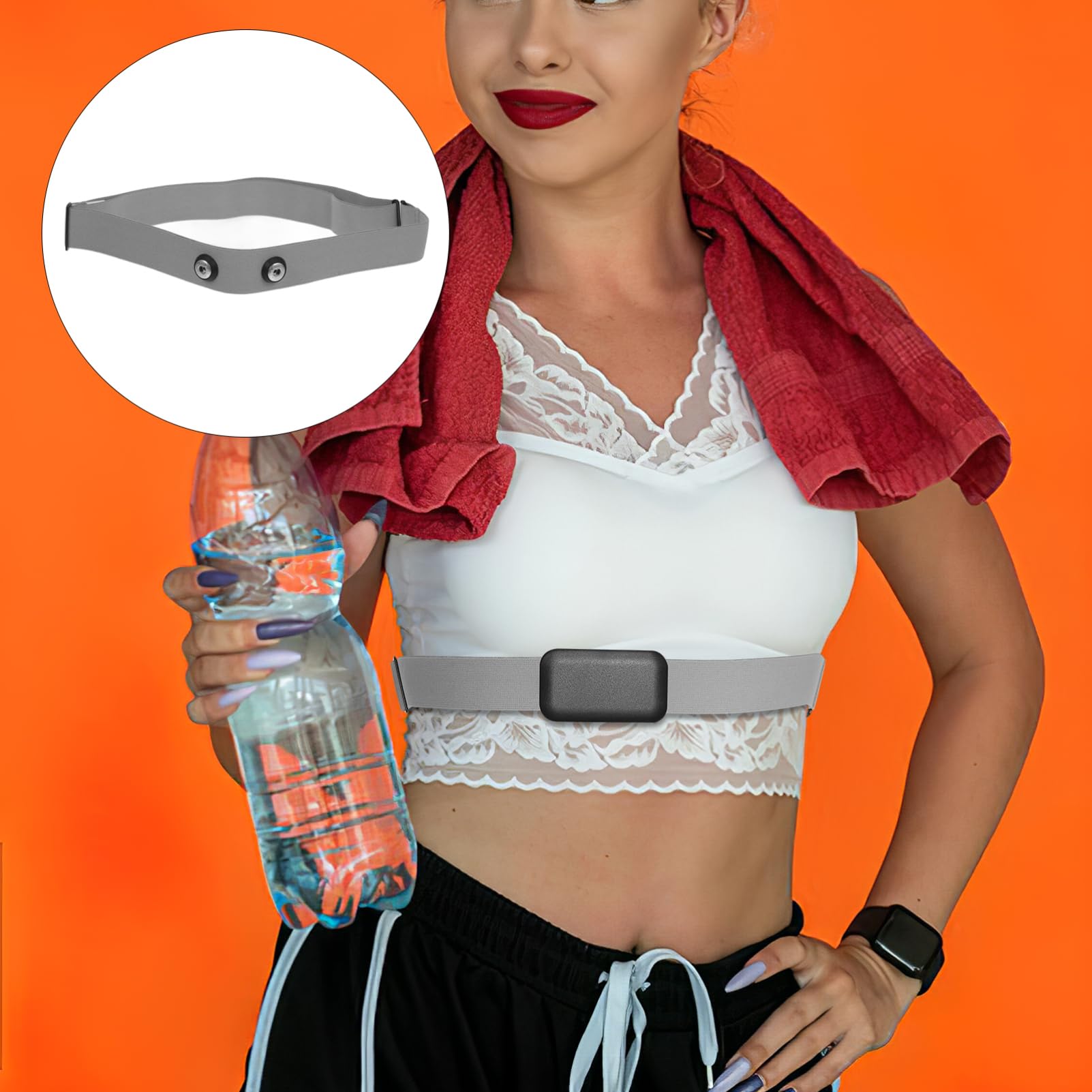 TOVINANNA Replacement Heart Rate Monitor Strap - Adjustable Soft Chest Strap for Fitness Trackers & Smartwatches - Perfect for Running, Cycling & Gym Workouts