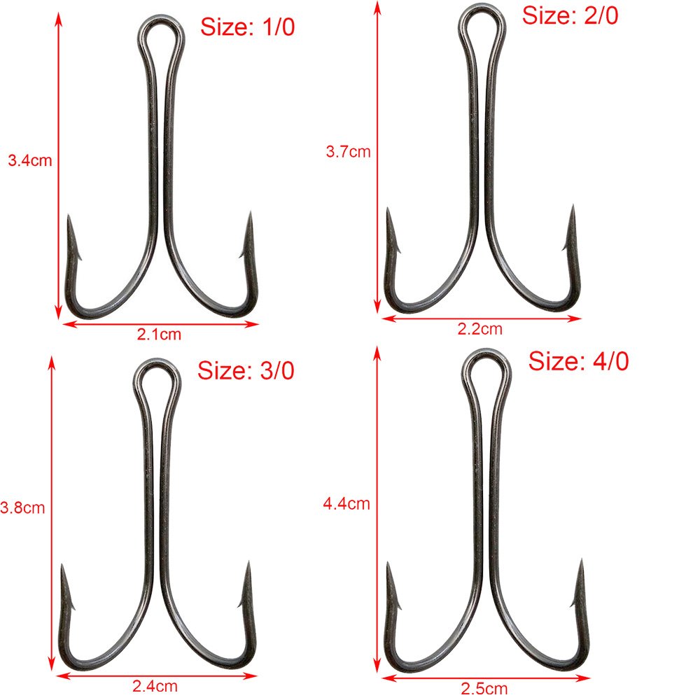 100pcs #8 Round Bend Strong Sharp Fishing Treble Hooks - Saltwater & Freshwater Fishing Hooks (Size 3551) - Perfect for Bass, Trout, and Saltwater Game Fish