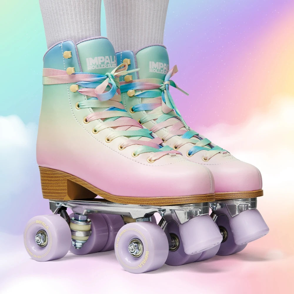 Impala Rollerskates for Women - Pastel Fade Quad Skates with Light-Up Wheels | Outdoor & Indoor Roller Skating for Beginners & Pros | Perfect for Rinks, Parks & Roller Discos