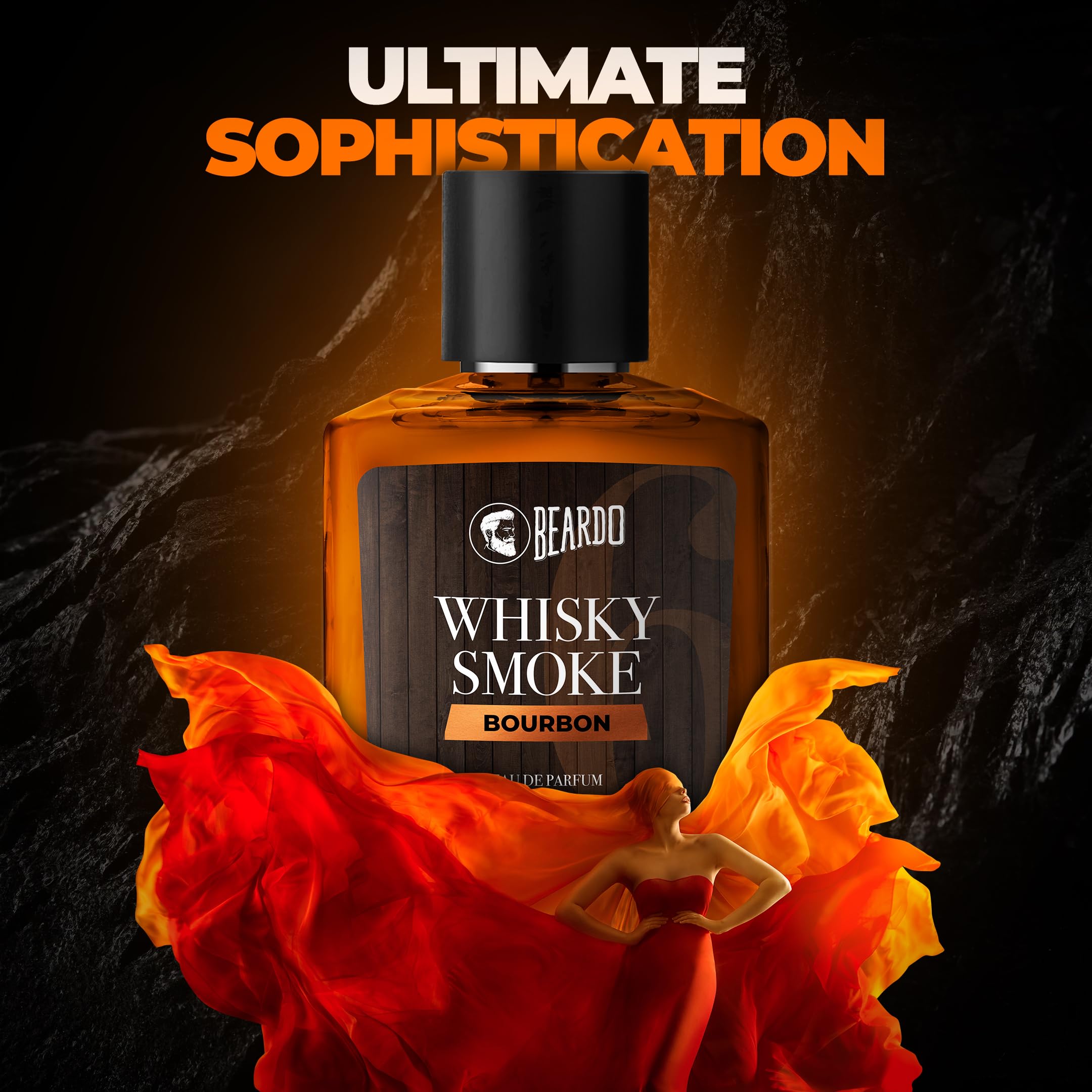 Beardo BOURBON Whisky Smoke Cologne for Men - 50ml Eau de Parfum | Oriental Woody Leather Fragrance | Long Lasting Perfume Spray | Best Date Night & Valentine's Day Gift for Husband, Boyfriend | Perfect for Evening Events, Romantic Dinners & Special Occasions