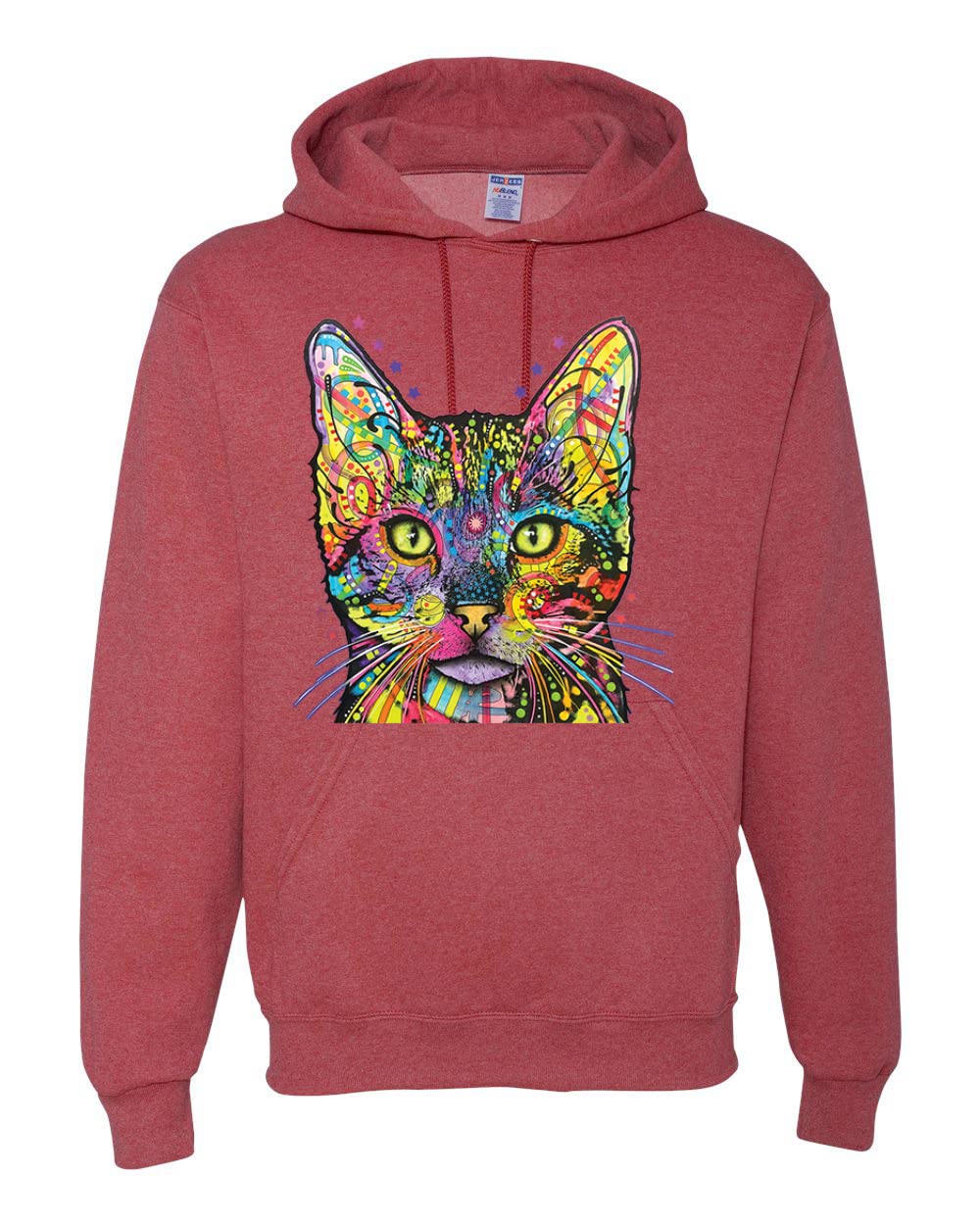Colorful Cat Hoodie - Cat Mom & Dad Sweatshirt | Dean Russo Art Animal Lover Unisex Pullover | Gift for Pet Lovers, Casual Wear & Street Fashion