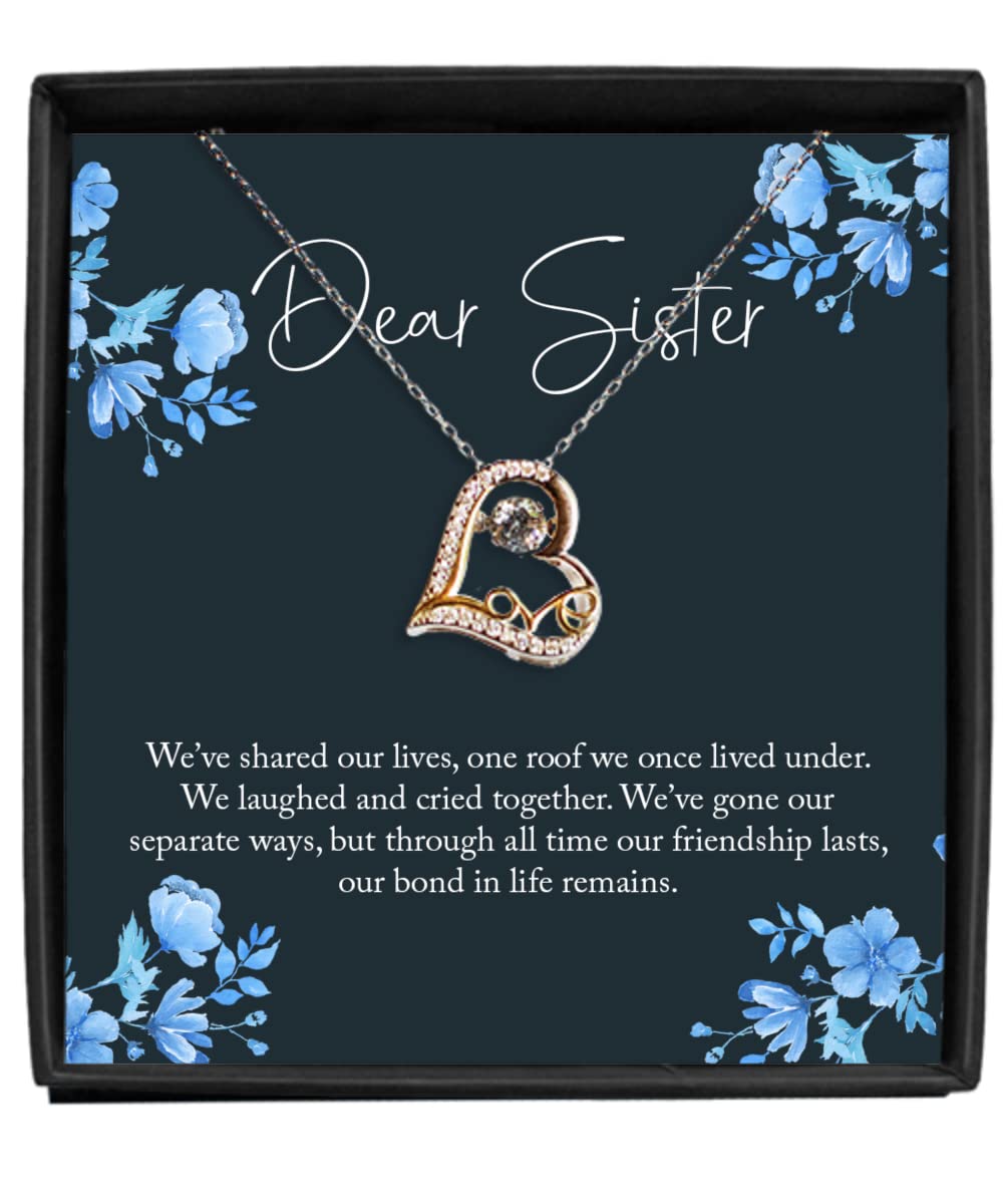 Sister Necklace with Jewelry Card - Heartfelt Birthday Gift for Women - Perfect for Sister's Day, Anniversaries & Special Occasions