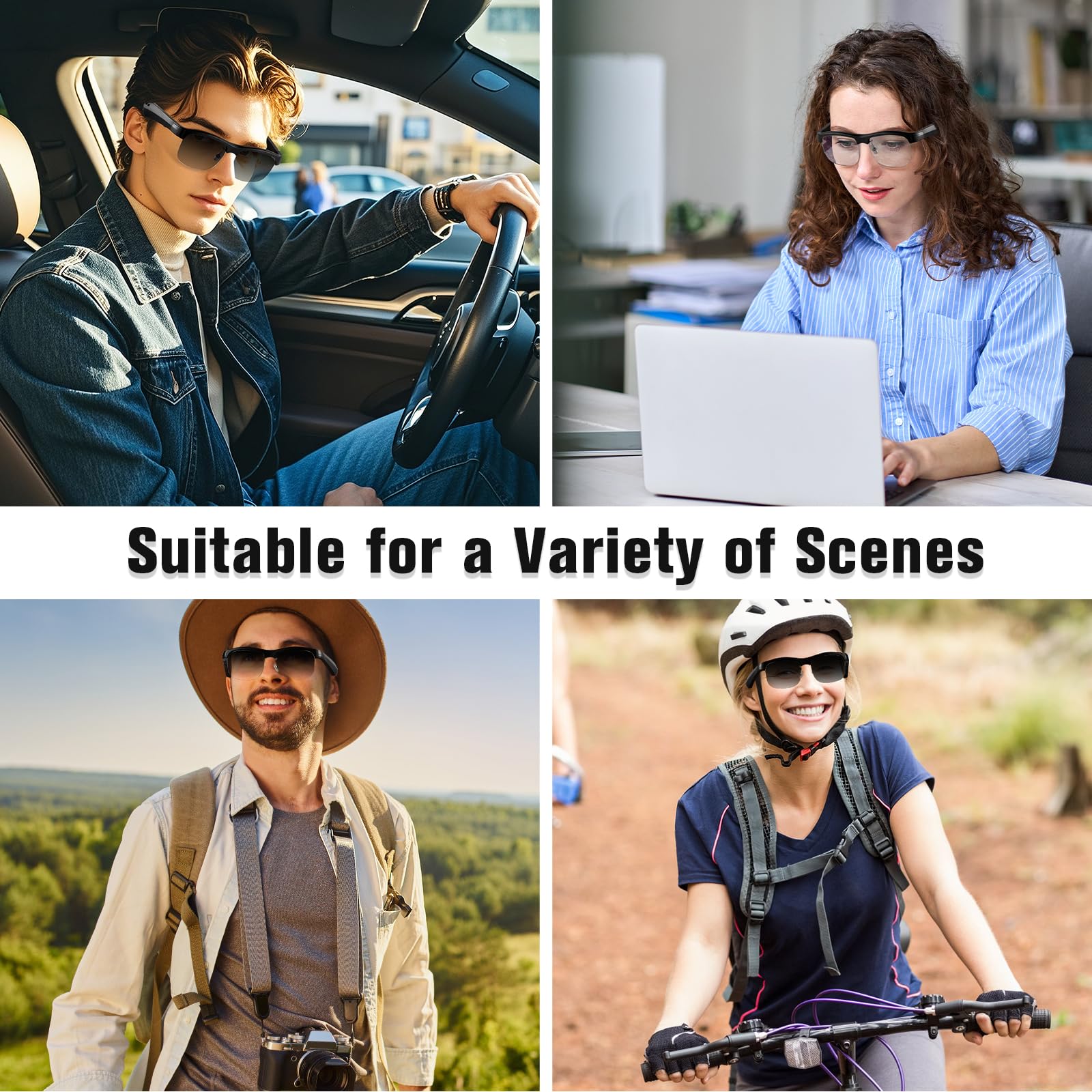 Smart Blue Light Blocking Bluetooth Sunglasses for Women & Men - Photochromic Lens, Built-in Mic & Speakers - Perfect for Driving, Gaming & Outdoor Activities