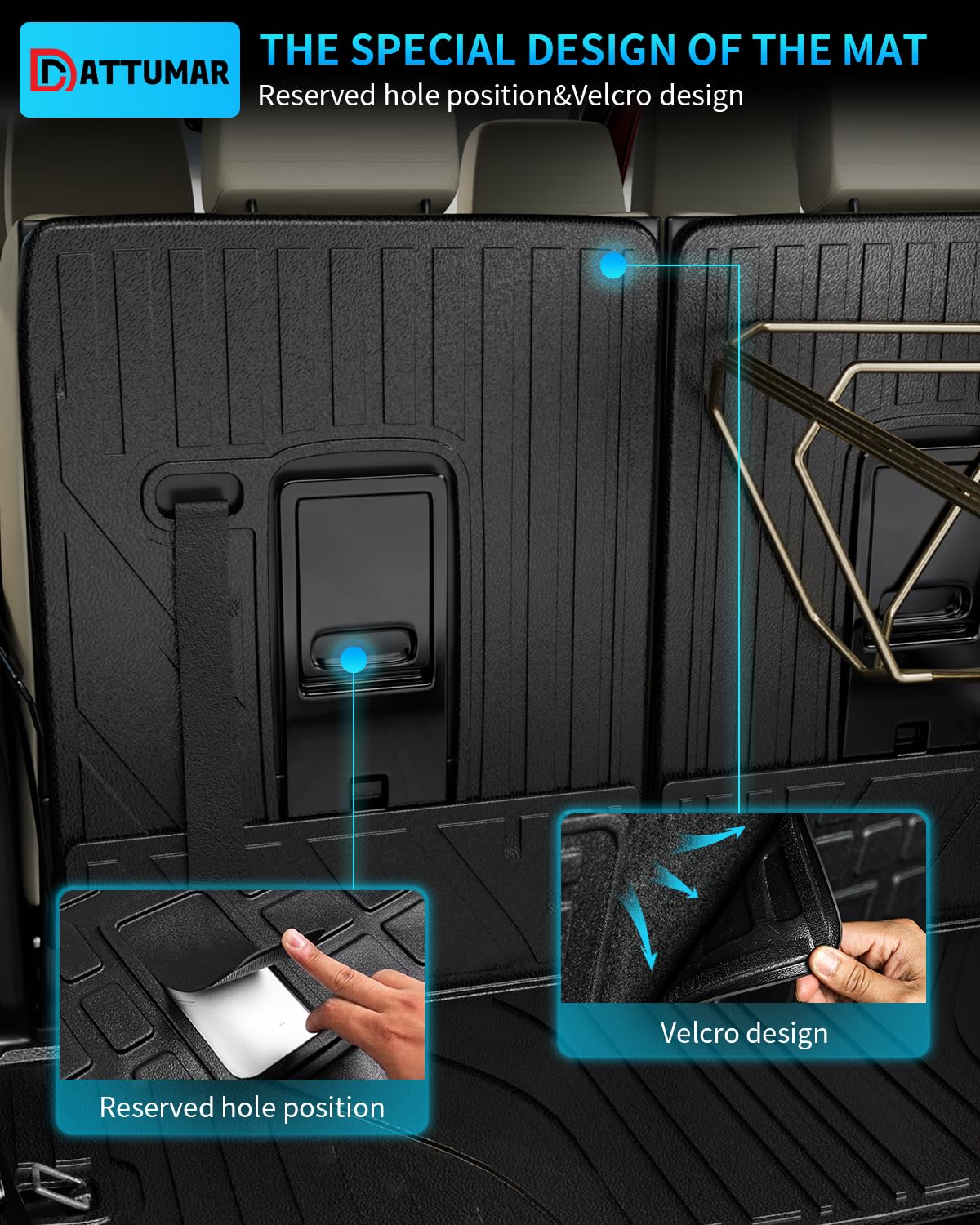All-Weather Floor Mats for 2016-2025 Dodge Durango | 7-Seater Trunk Liner & Cargo Mat | Back Seat Cover | Durable Car Accessories for SUV Protection (Perfect for Road Trips, Family Travel & Outdoor Adventures)