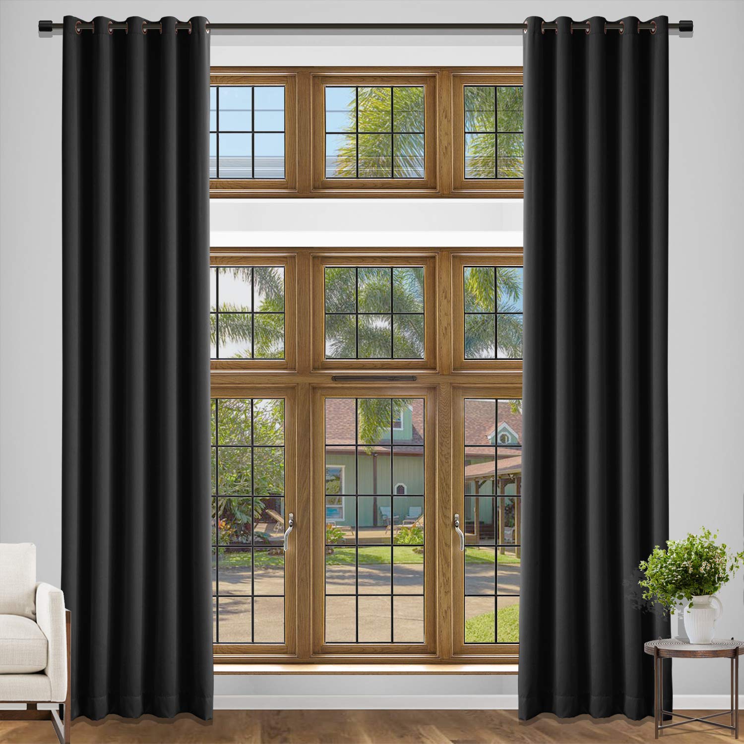 Macochico 156 Inch Extra Long Blackout Curtains - Set of 2 Grommet Panels (50