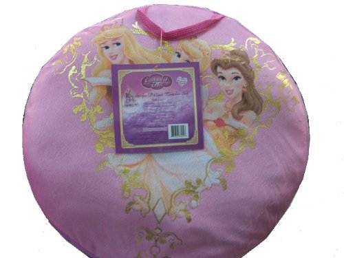 Disney Princess Travel Pillow - Soft Round Cushion for Kids, Girls, and Disney Fans | Perfect for Car Rides, Airplanes, and Sleepovers