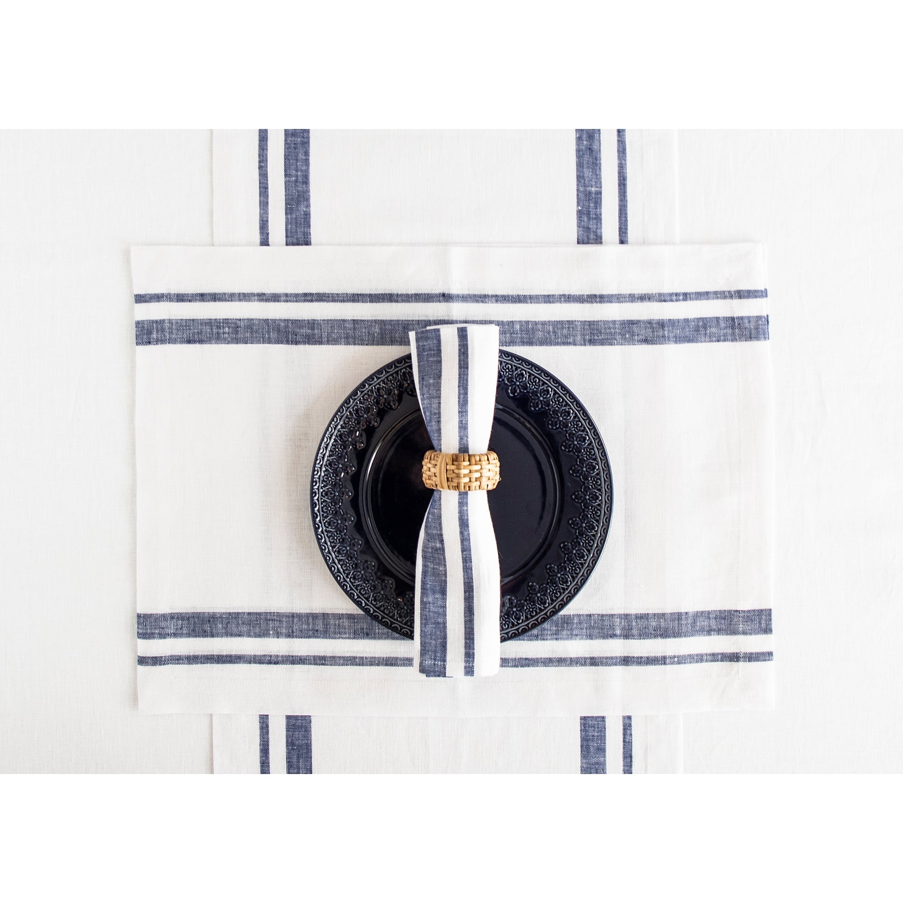 French Striped Cotton Napkins - Premium 12-Pack for Dining, Parties & Home Decor - Elegant Table Linens for Restaurants, Weddings & Everyday Use