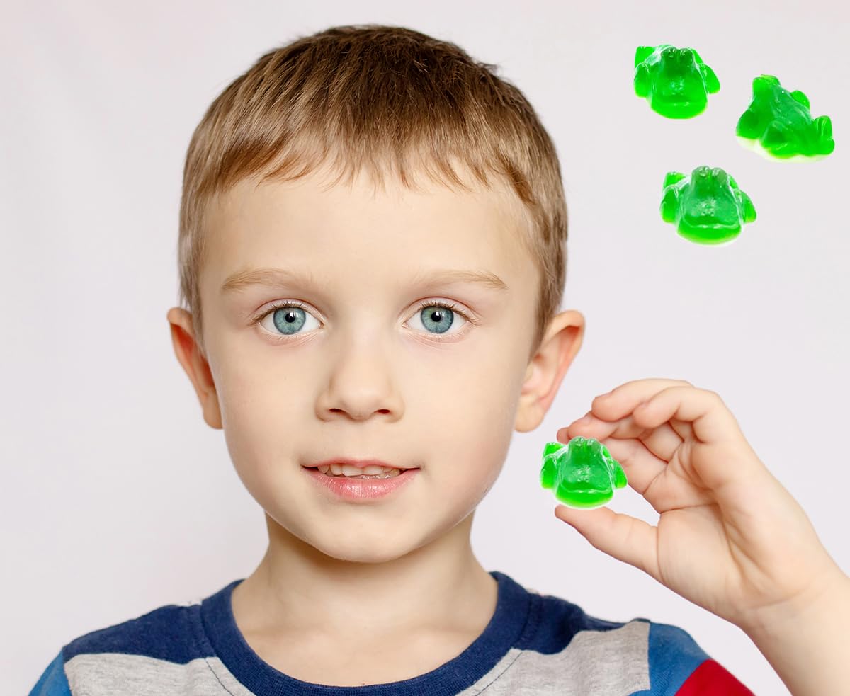 Fruidles Green Frogs Gummy Candy - 1lb Bulk Bag of Delicious Fruit Flavored Chewy Gummies for Kids & Adults - Perfect for Birthday Parties, Halloween Treats & Movie Night Snacks